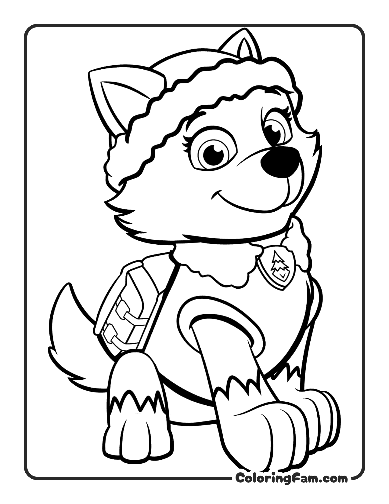 Everest Standing Cute coloring page