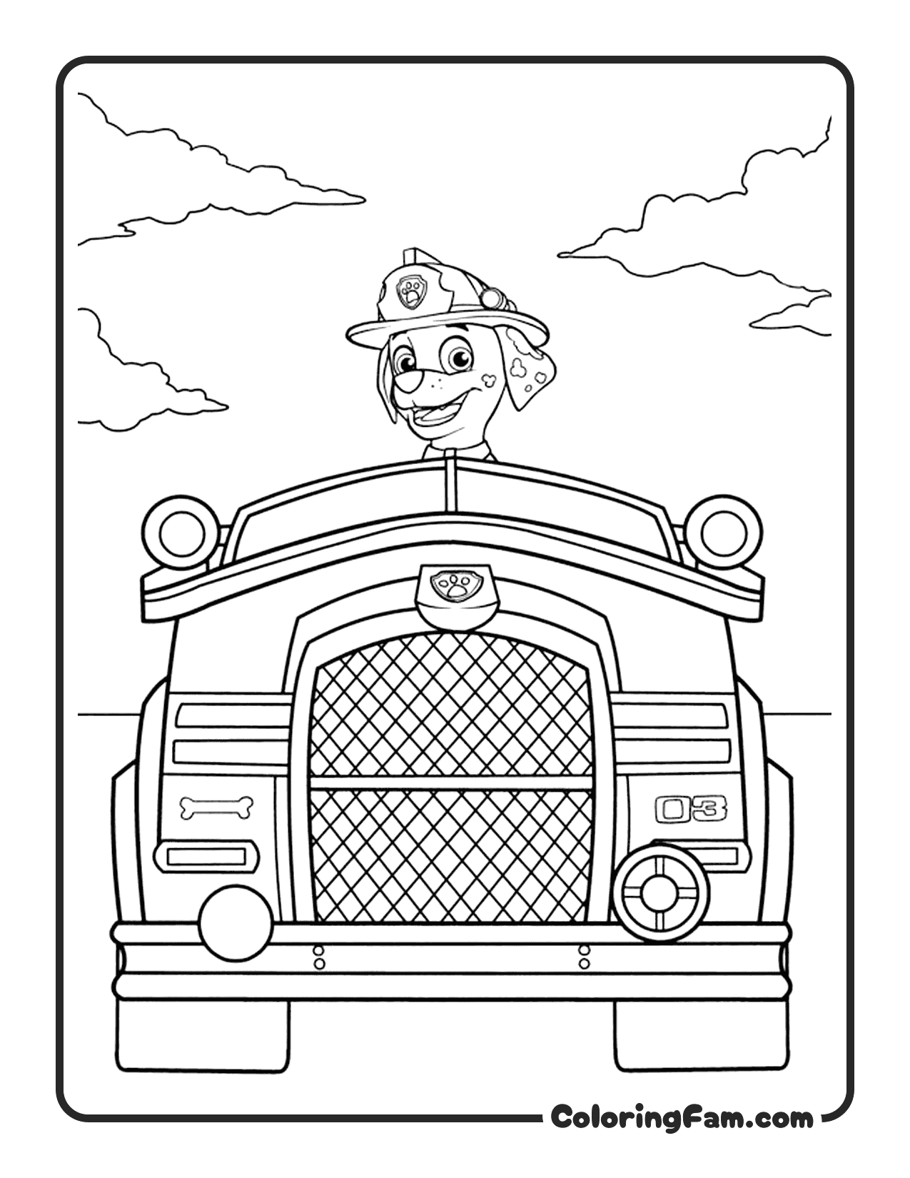 Marshall Action Running coloring page