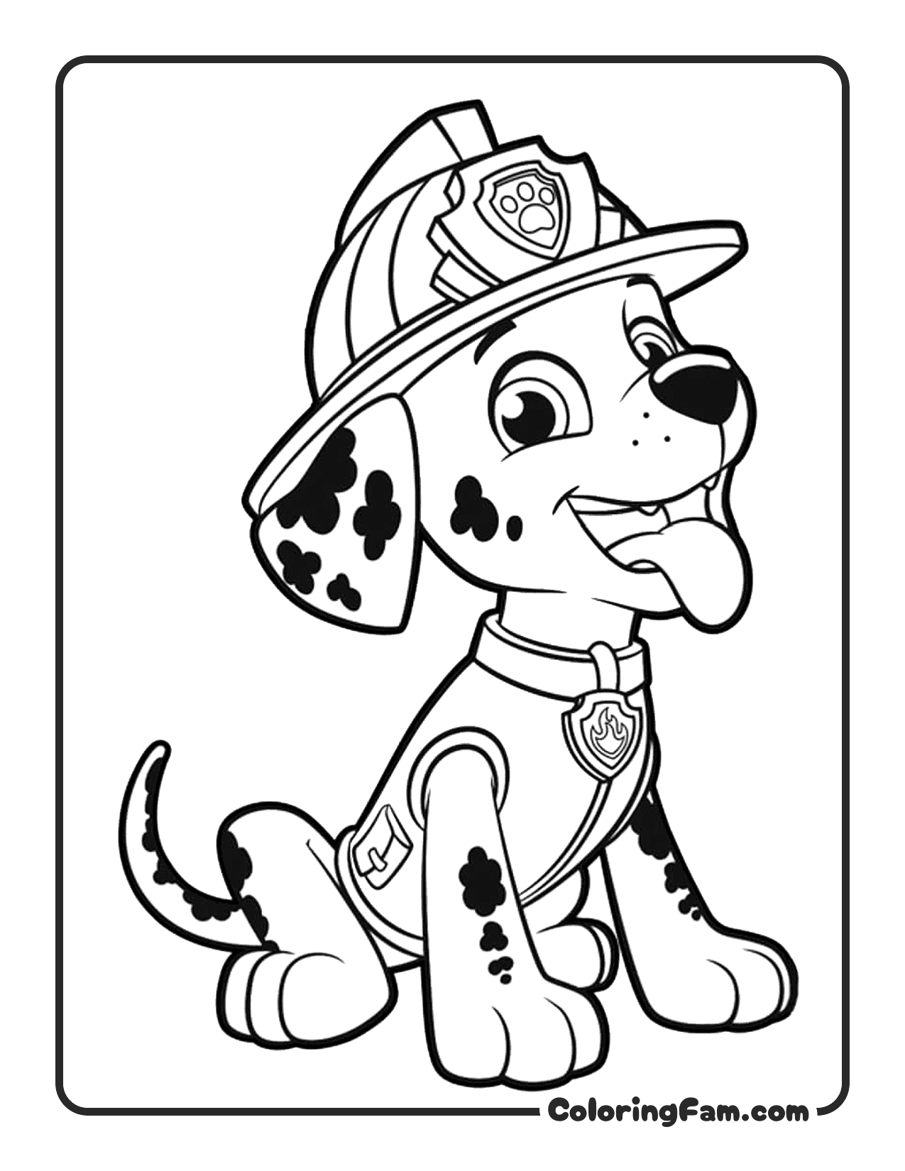 Marshall Fire Hat Tongue Out coloring page