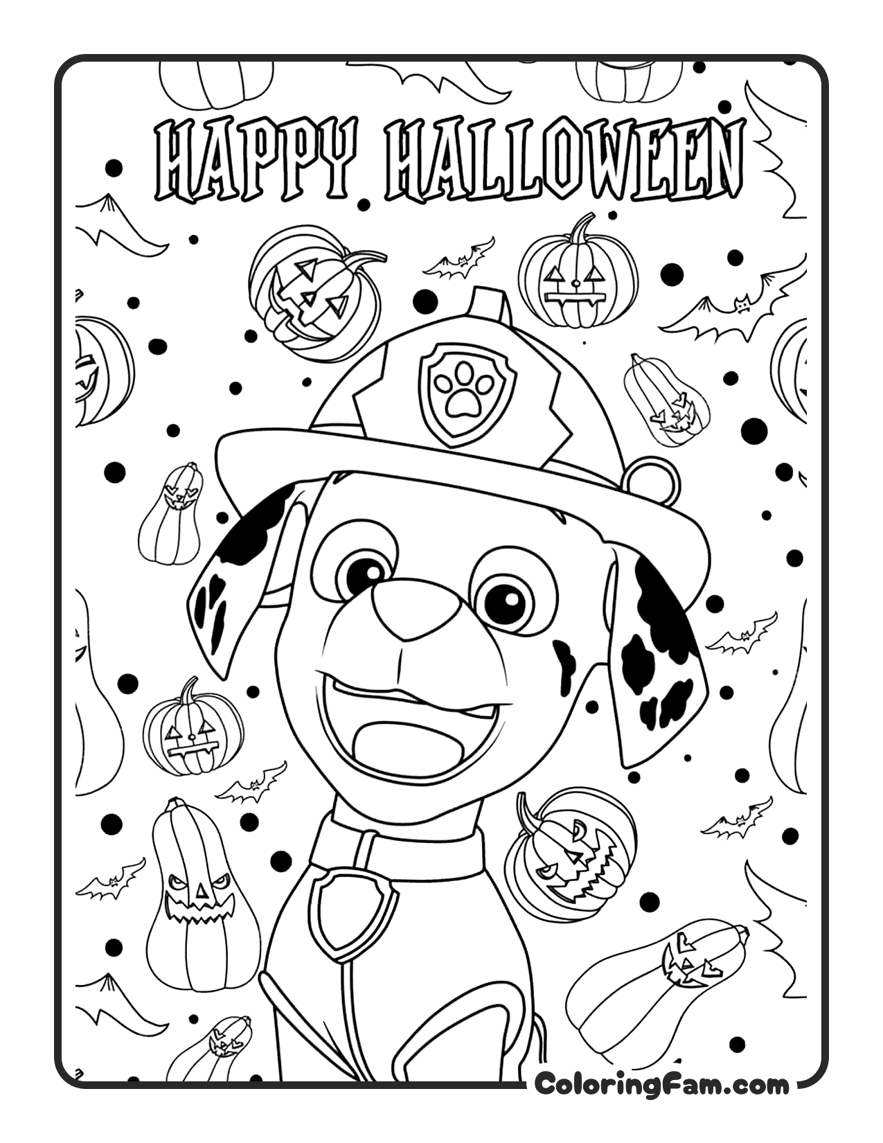 Marshall Halloween Pumpkins coloring page