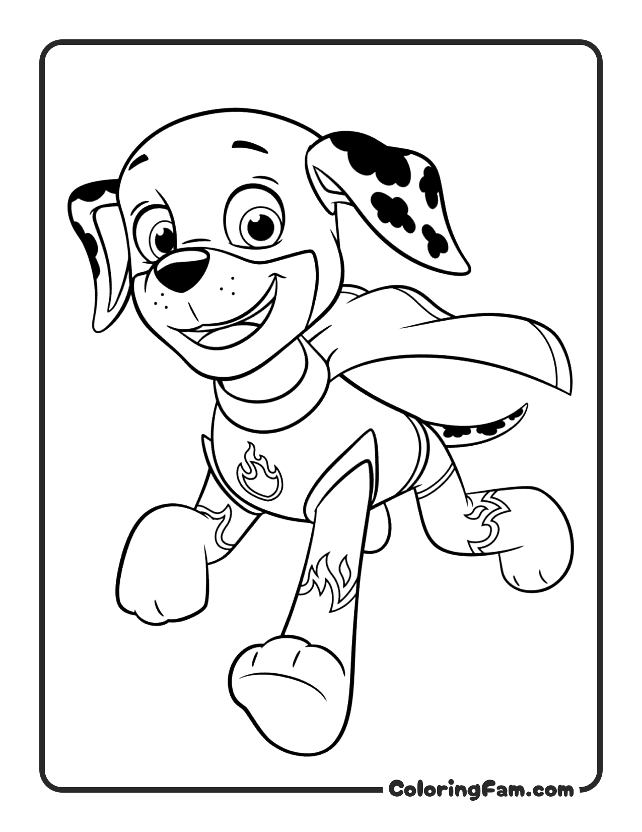Marshall Mighty Pup Running coloring page