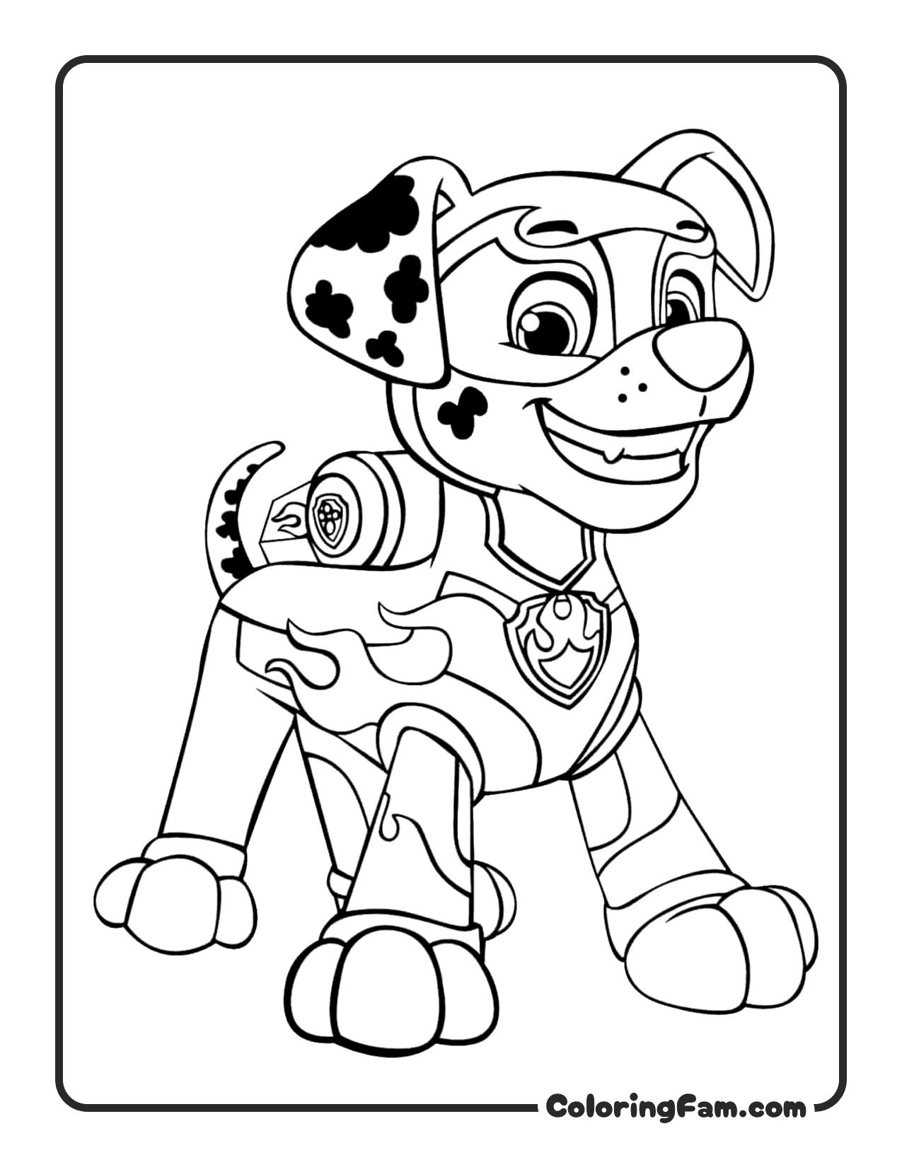 Marshall Mighty Pup Sitting coloring page