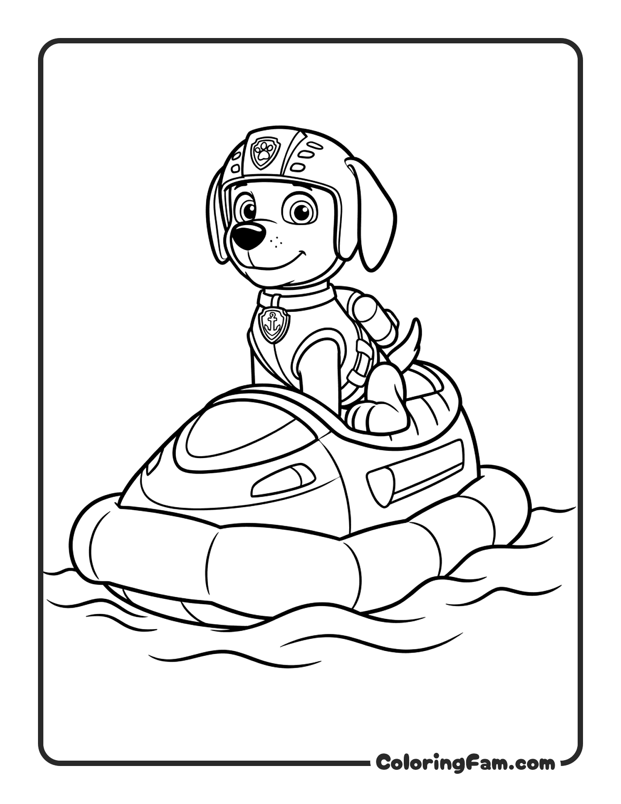 Marshall On Hovercraft coloring page