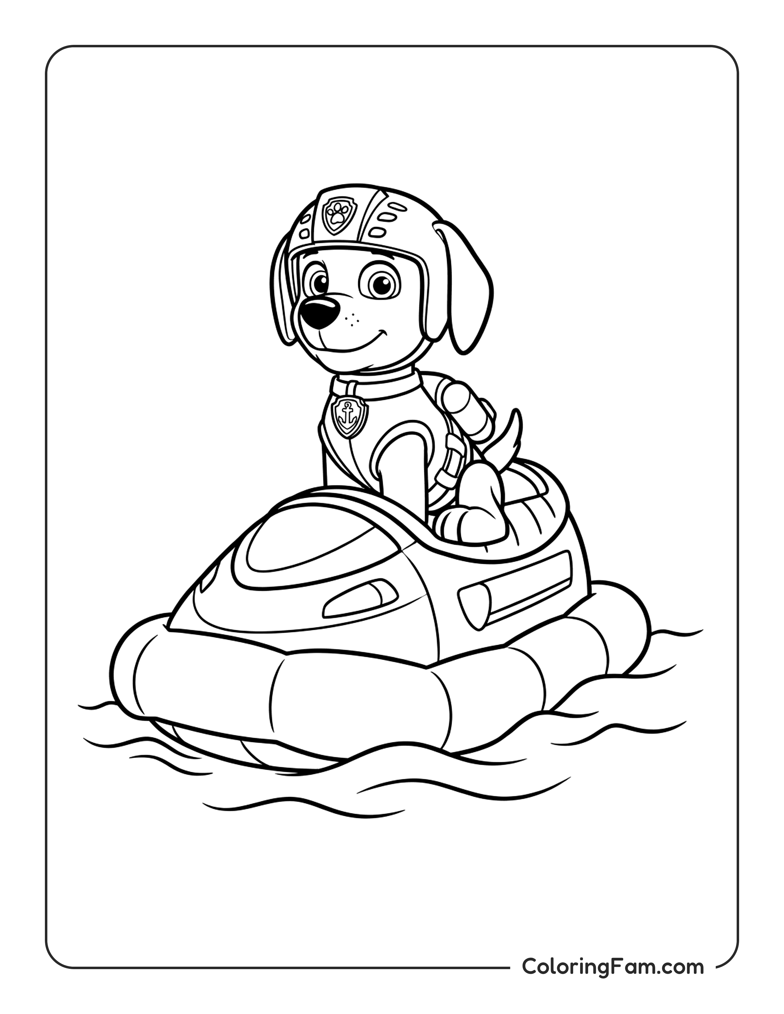 Marshall On Hovercraft coloring page