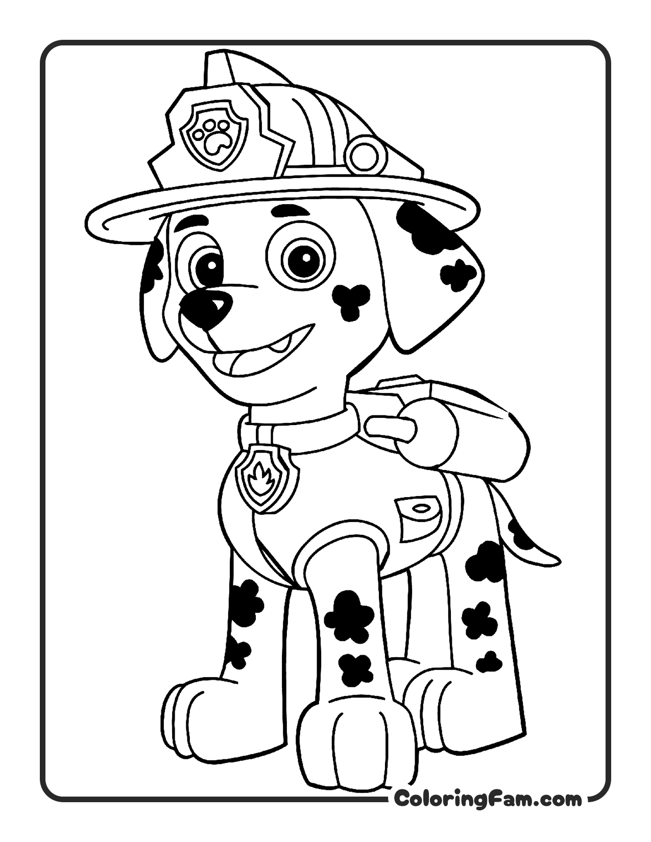 Marshall Sitting Dalmatian coloring page