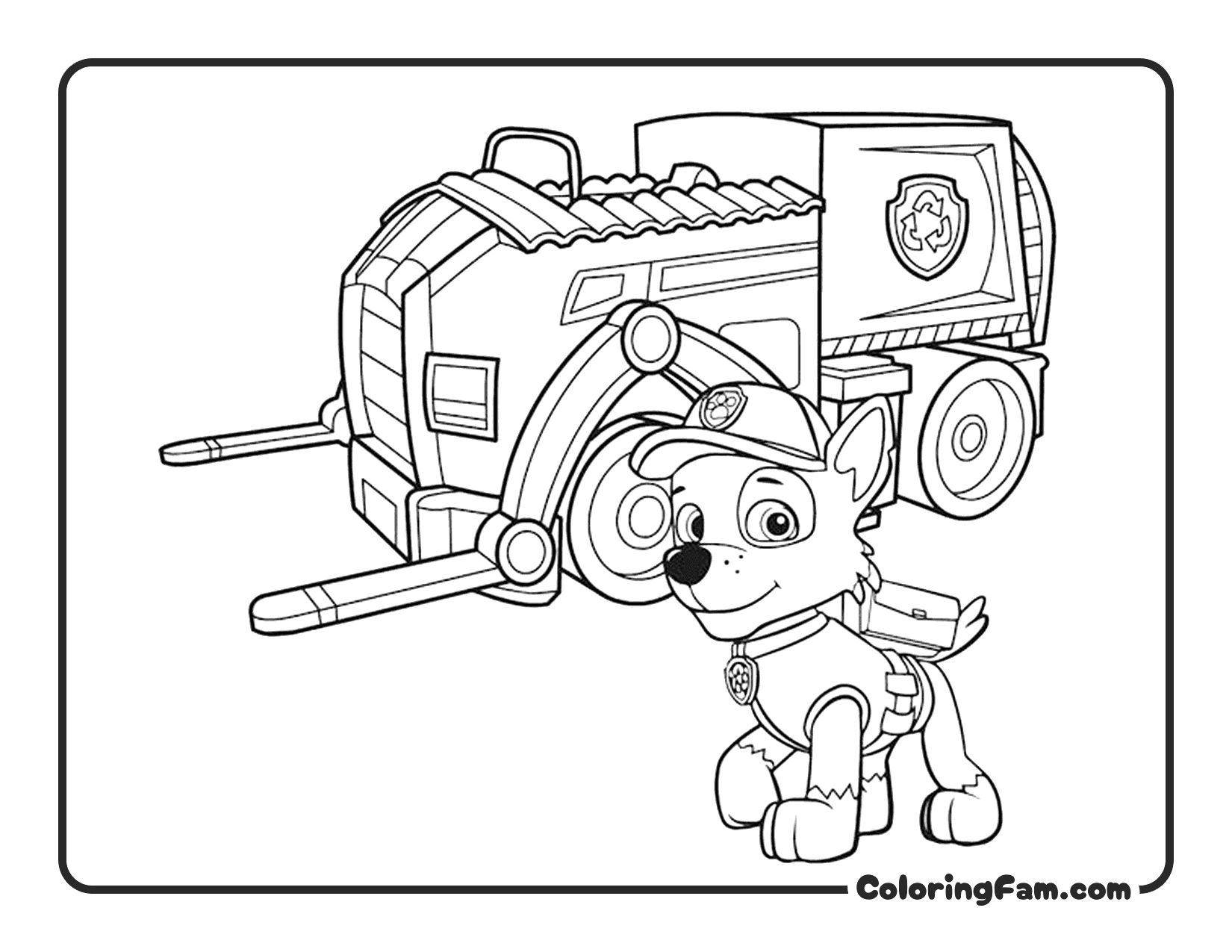 Rocky Recycling Truck coloring page