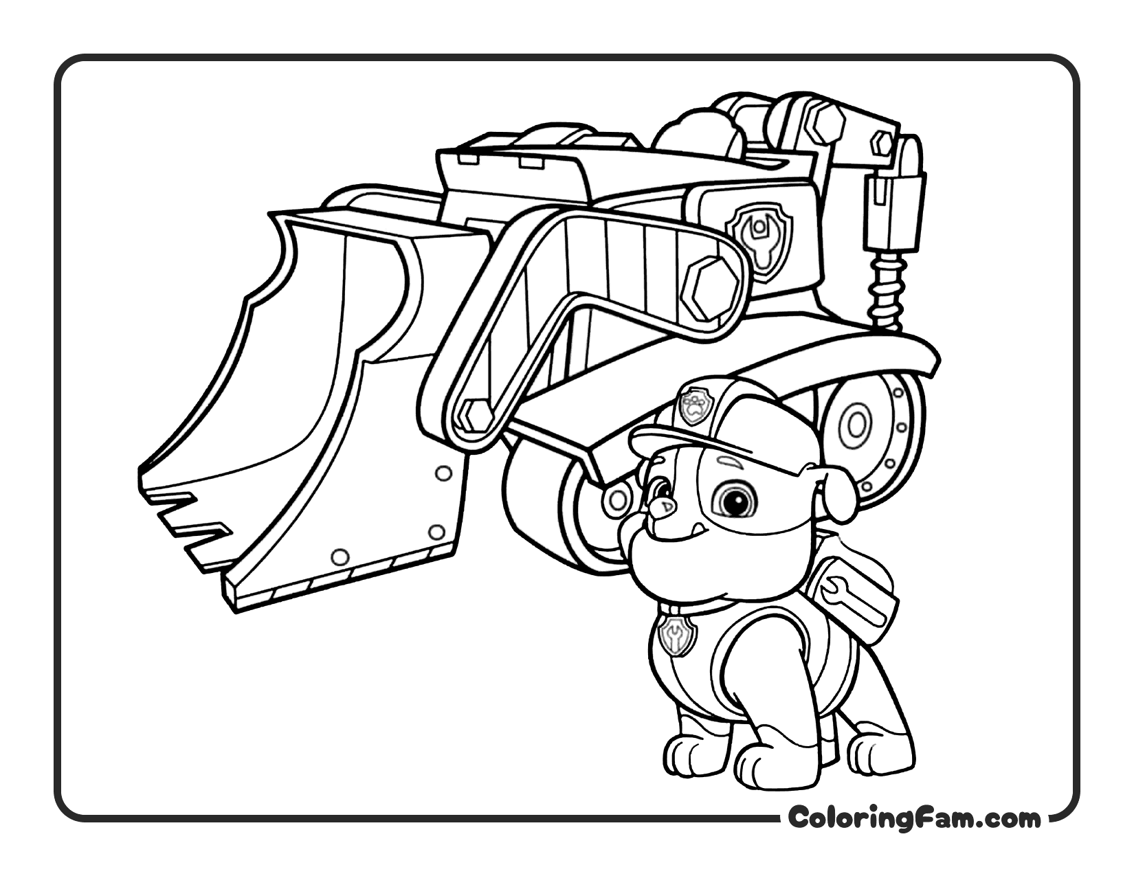 Rubble Excited Wagging coloring page