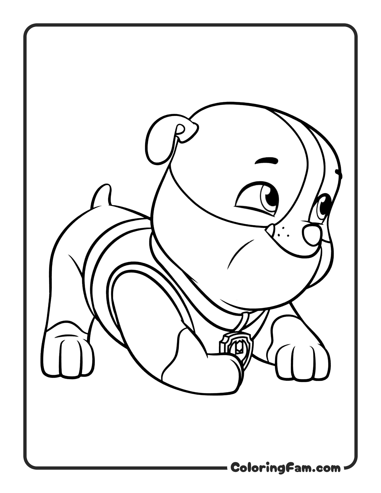 Rubble Puppy Lying Down coloring page