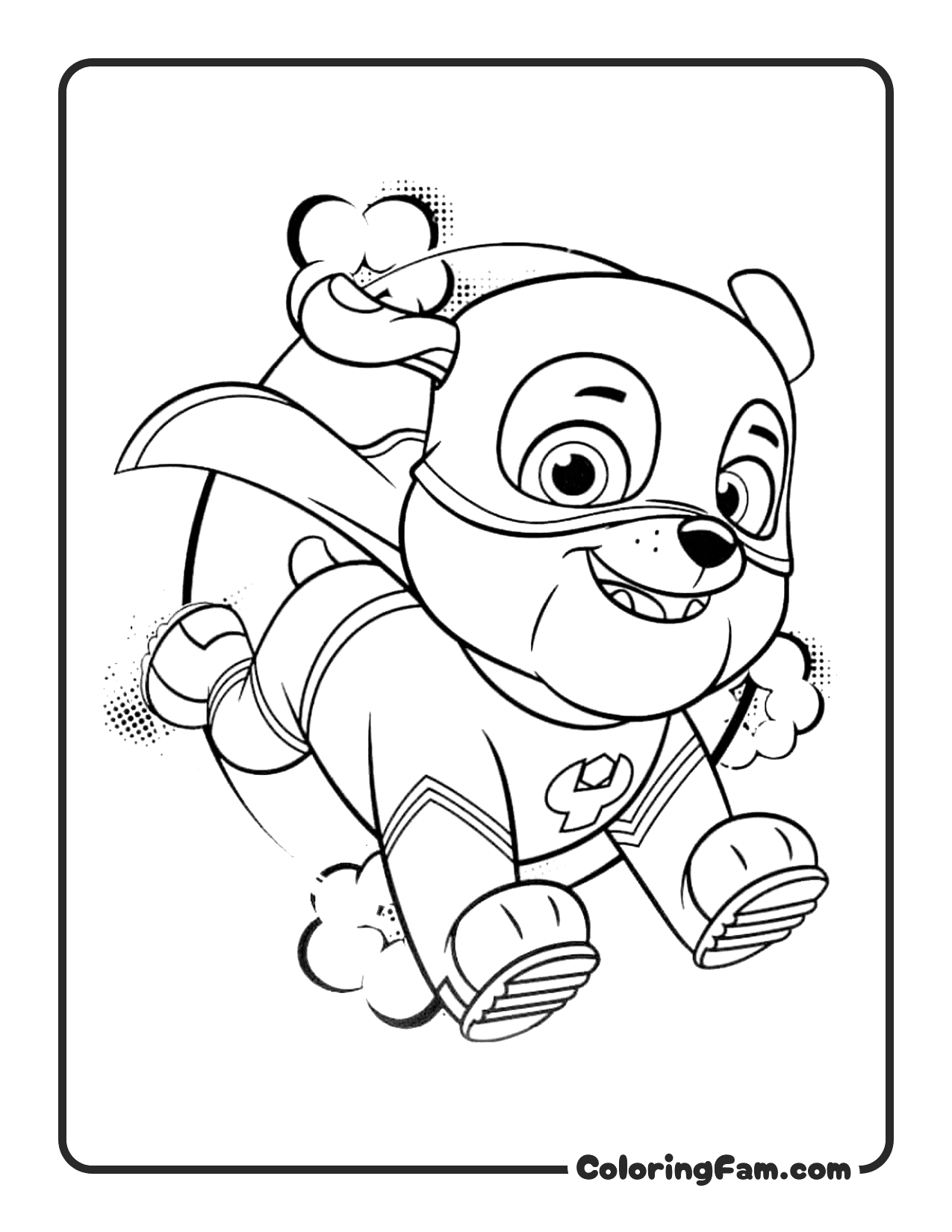 Rubble Puppy Portrait coloring page