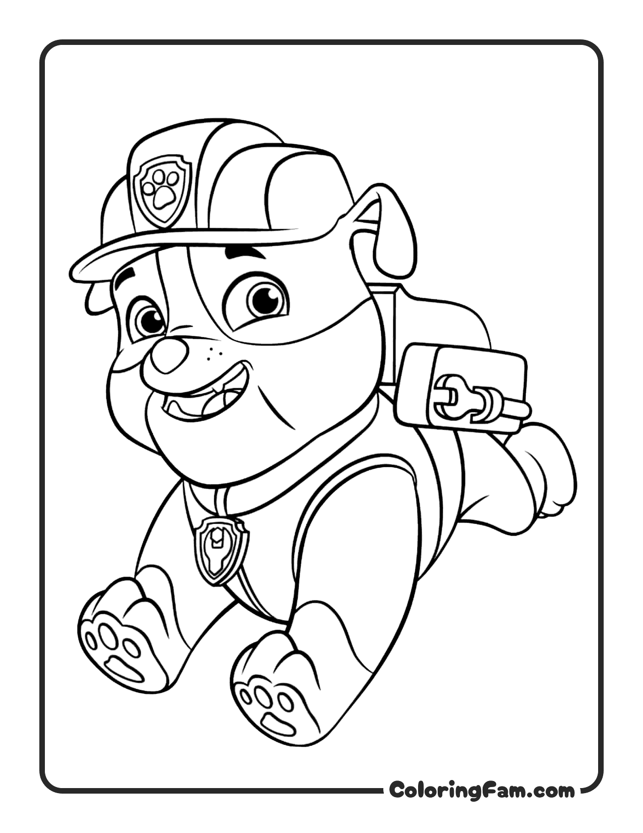 Rubble Running Backpack coloring page