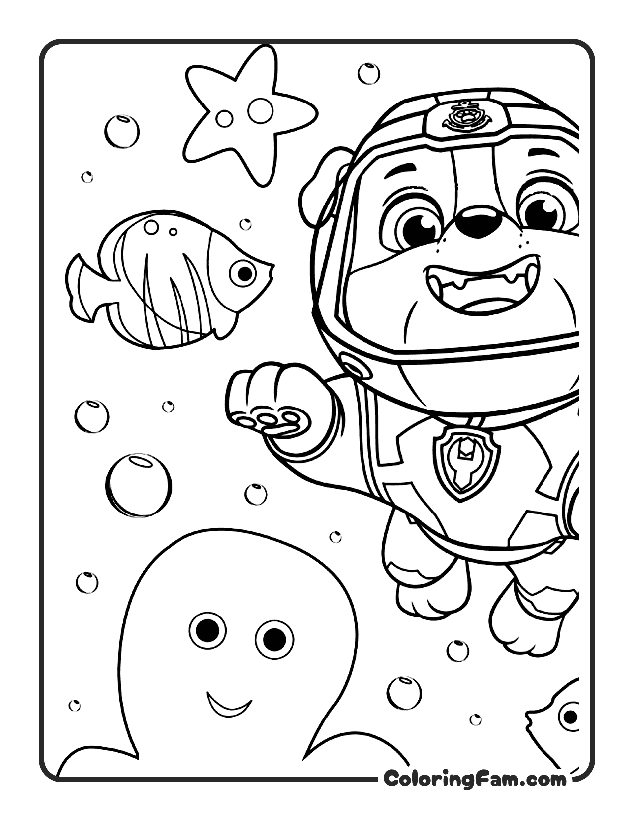 Rubble Sitting With Wrench coloring page