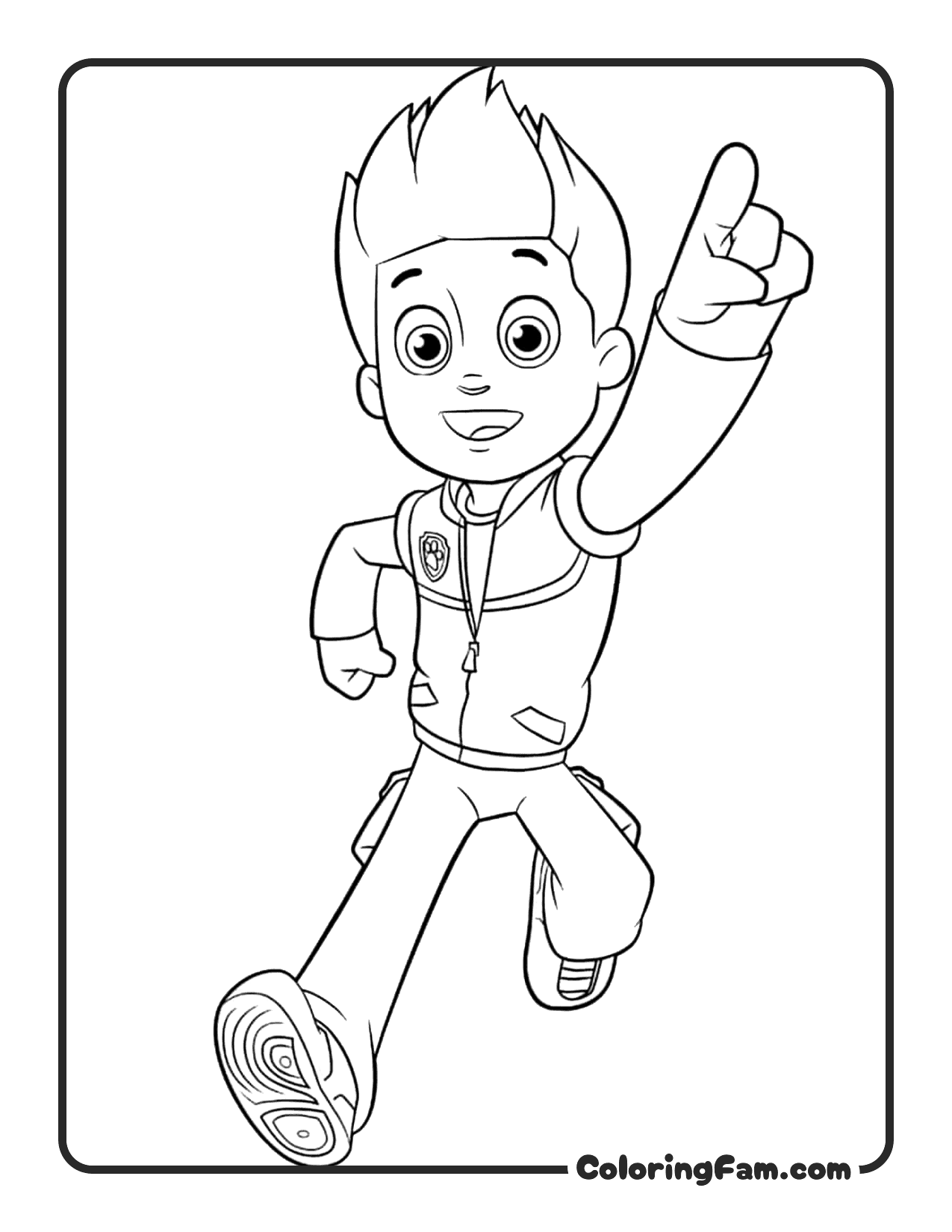 Ryder Running Full Body coloring page