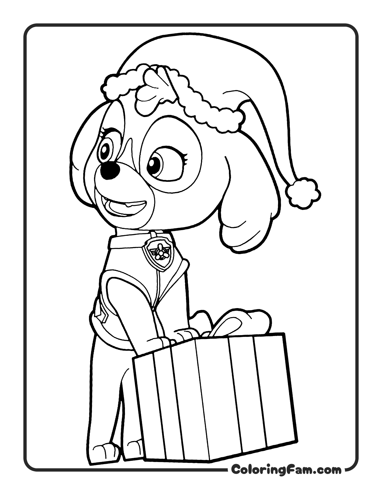 Skye Aerial Pup Portrait coloring page