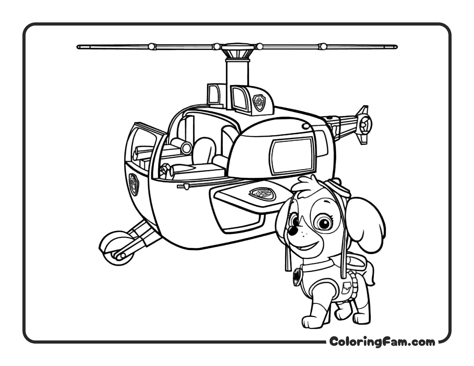 Skye Backflip Jetpack coloring page