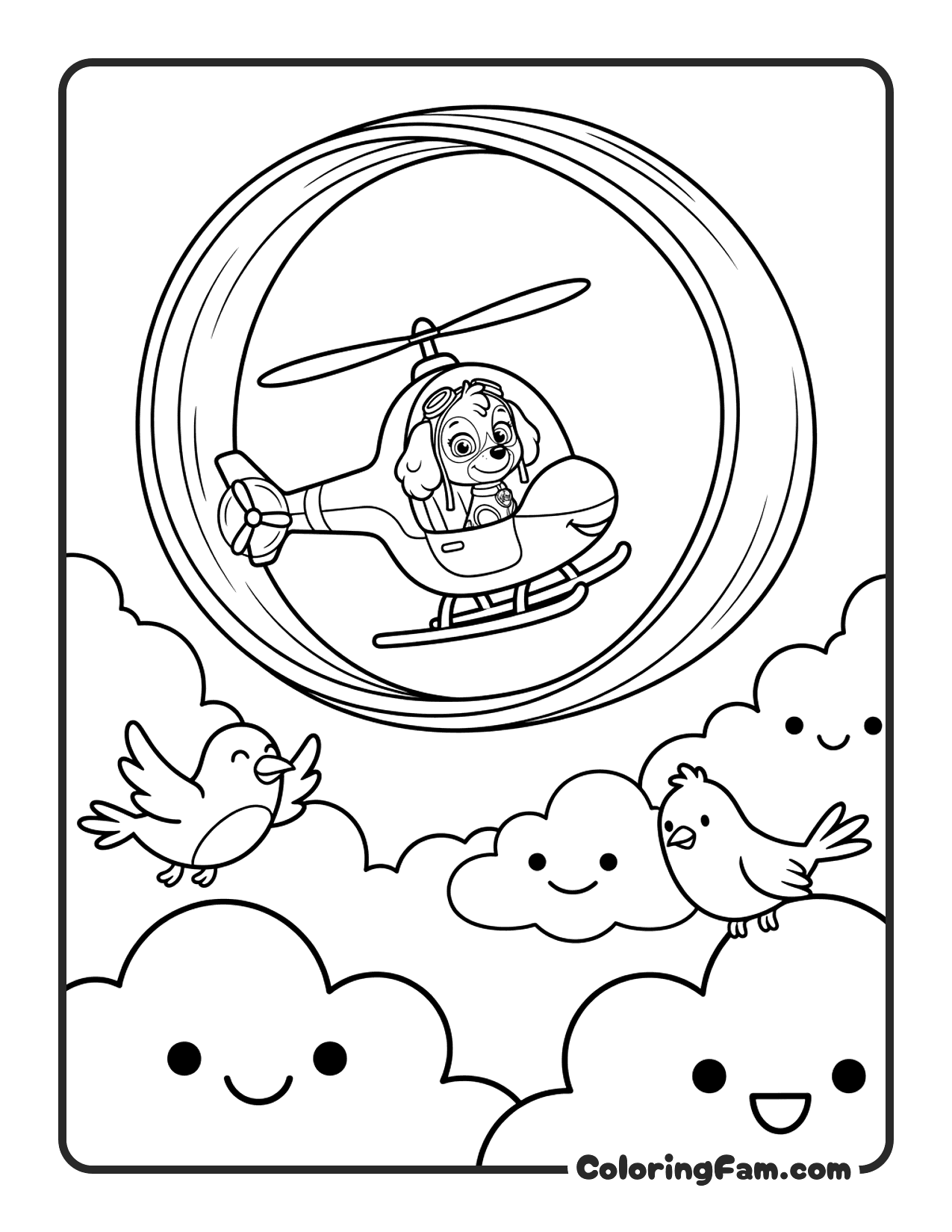 Skye Flying Helicopter coloring page