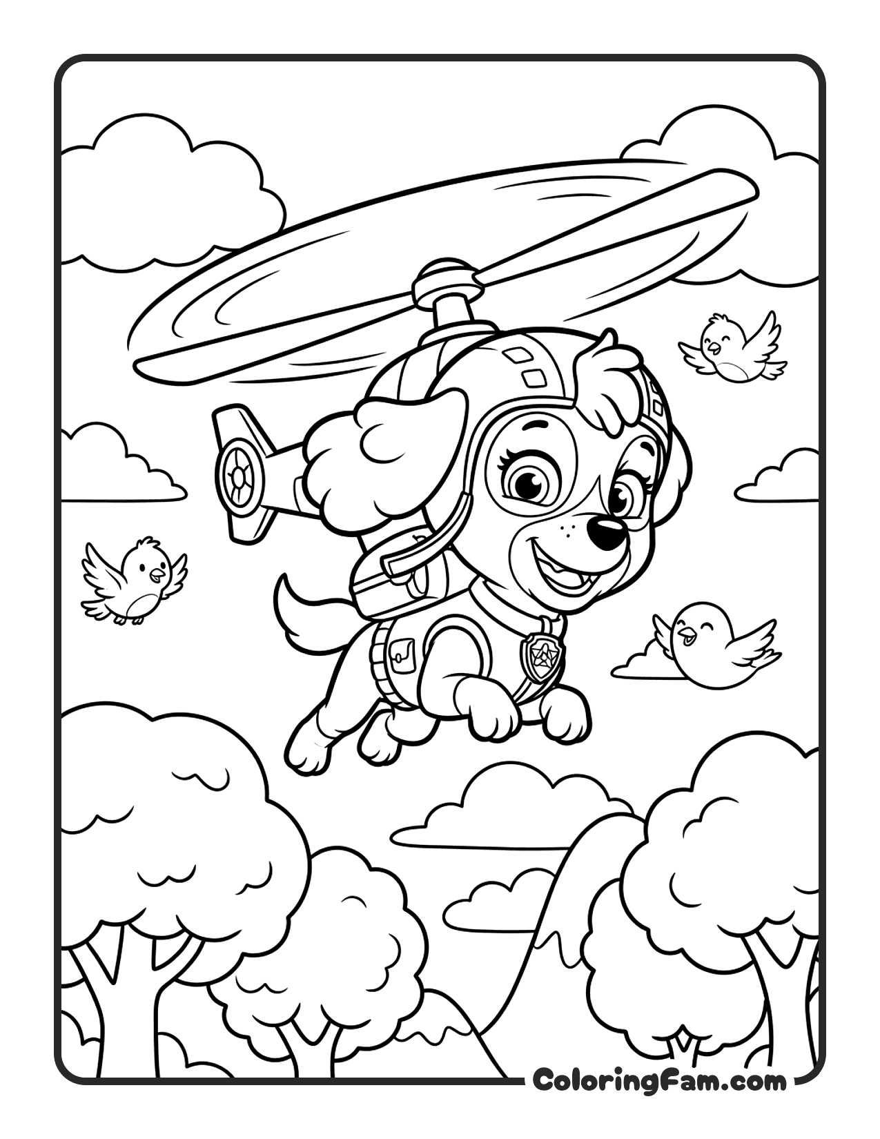 Skye Flying Helicopter coloring page