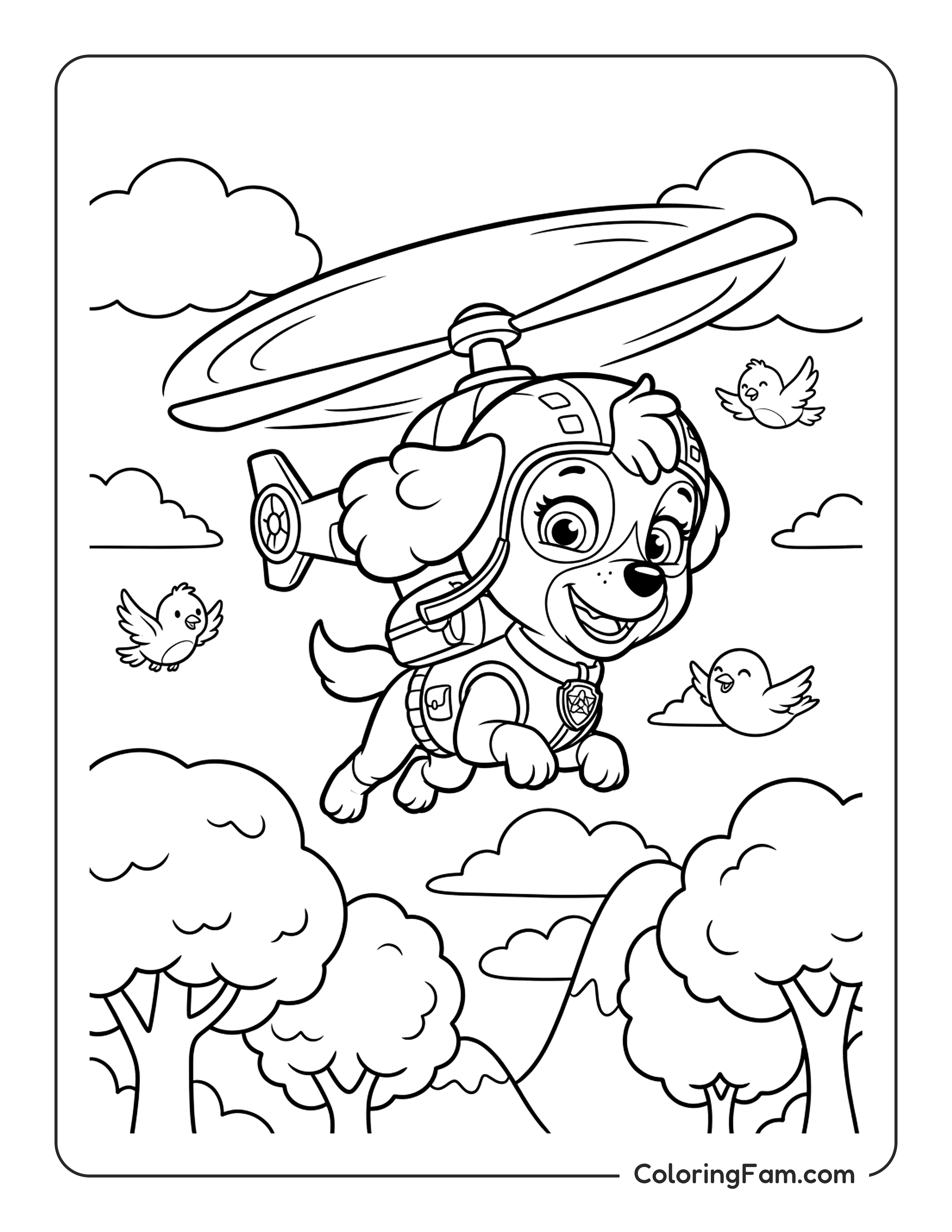Skye Flying Helicopter coloring page