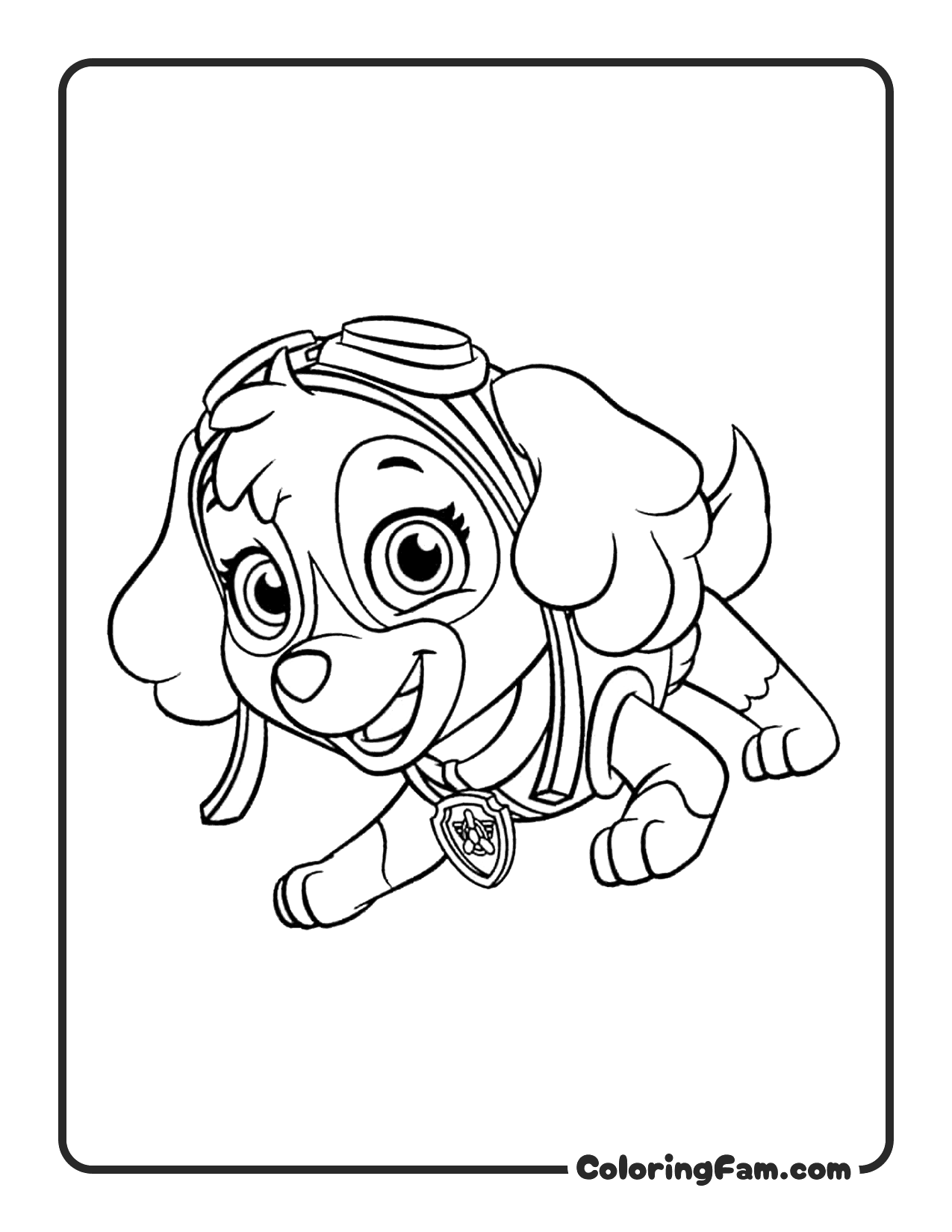 Skye Flying With Jetpack coloring page