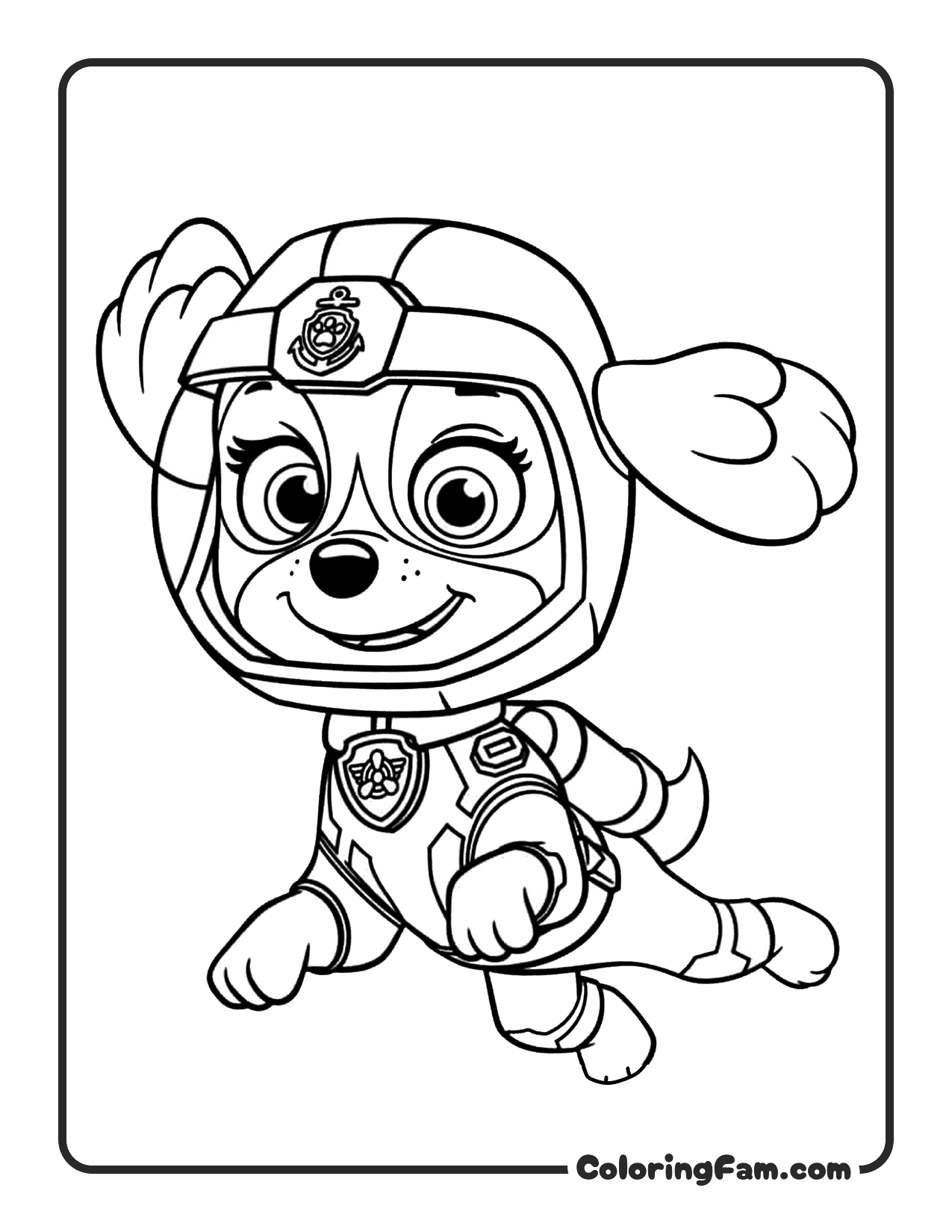 Skye Mighty Pup Walking coloring page