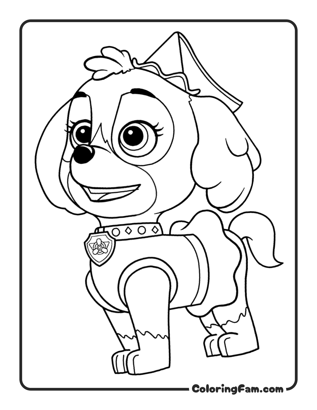 Skye Pilot Goggles Walking coloring page