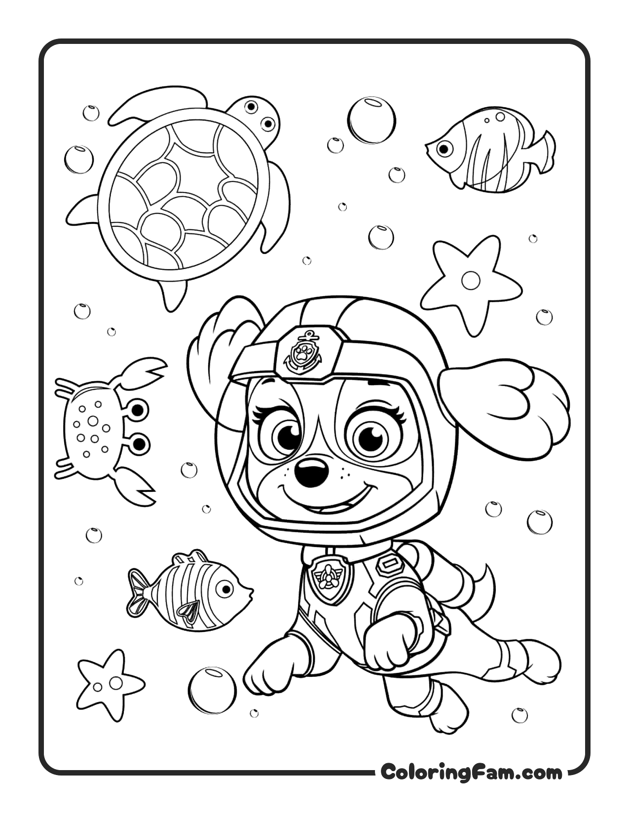 Skye Sea Patrol Underwater coloring page