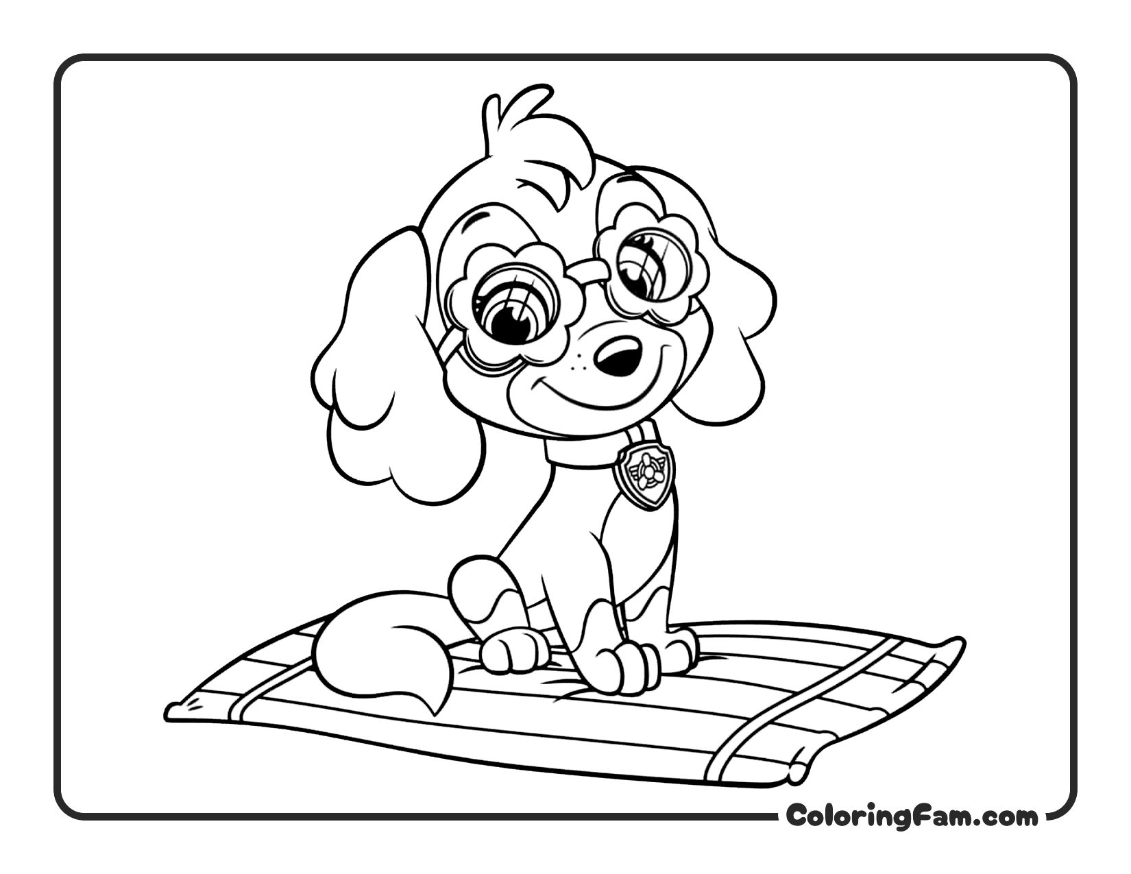 Skye Sitting Sunglasses coloring page