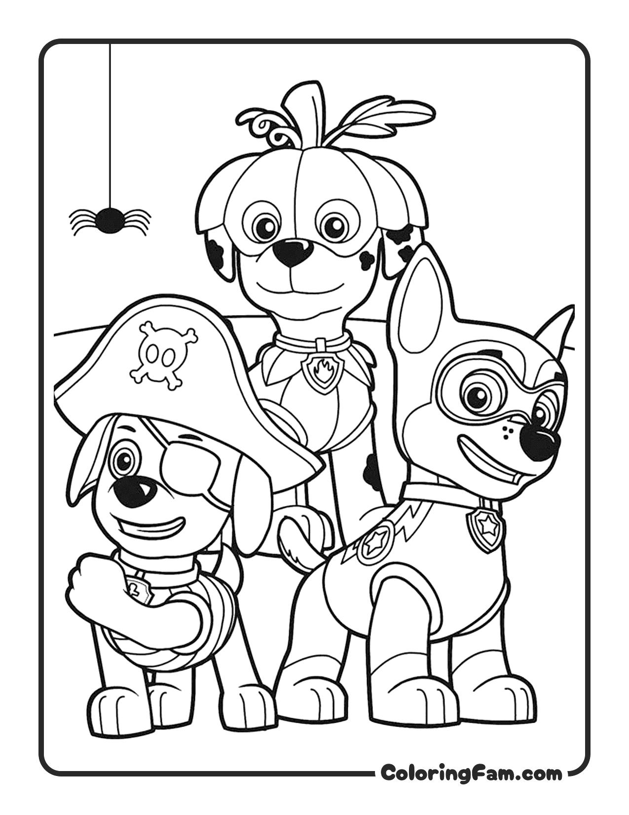 Team Halloween Costumes coloring page