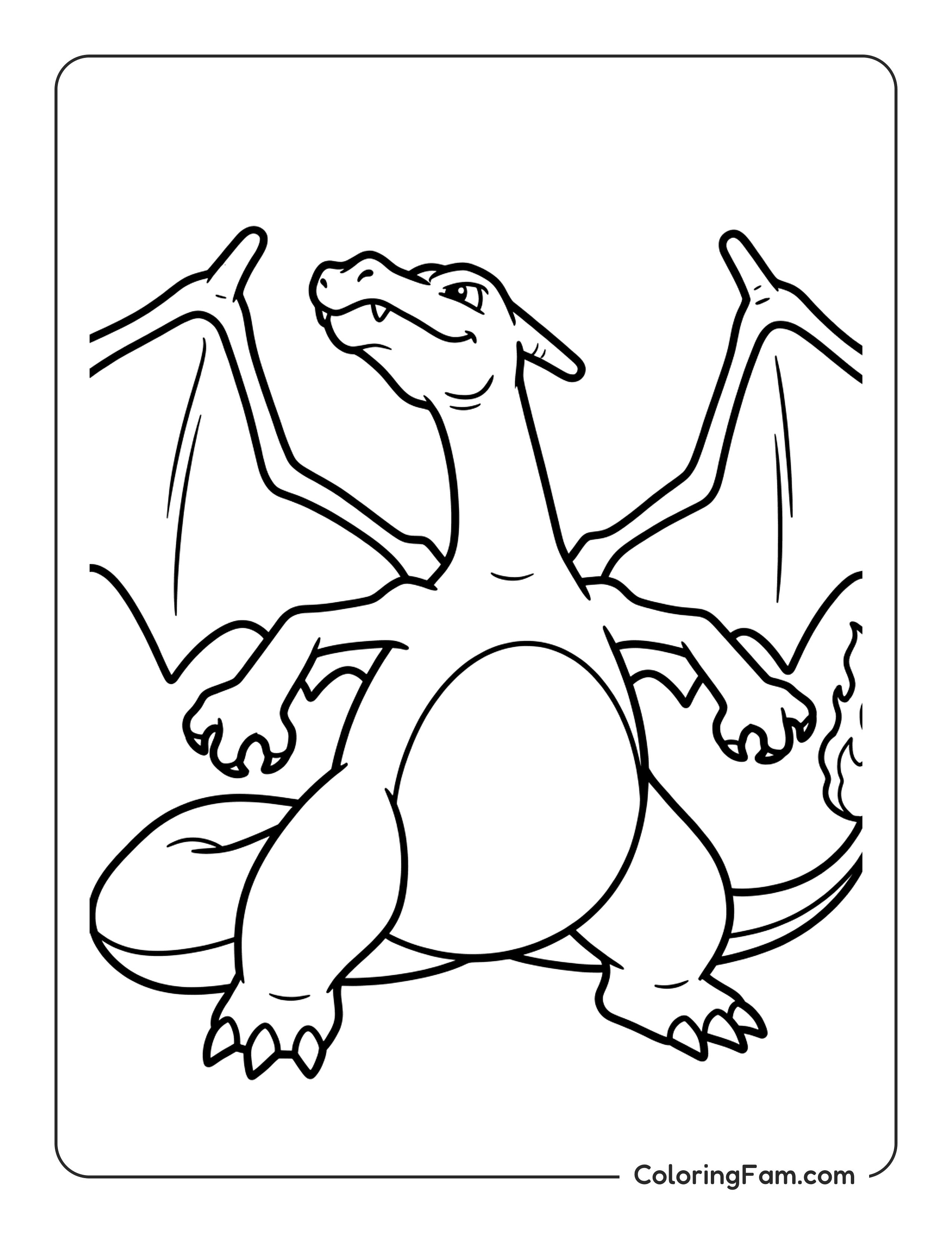 Charizard Standing With Wings coloring page