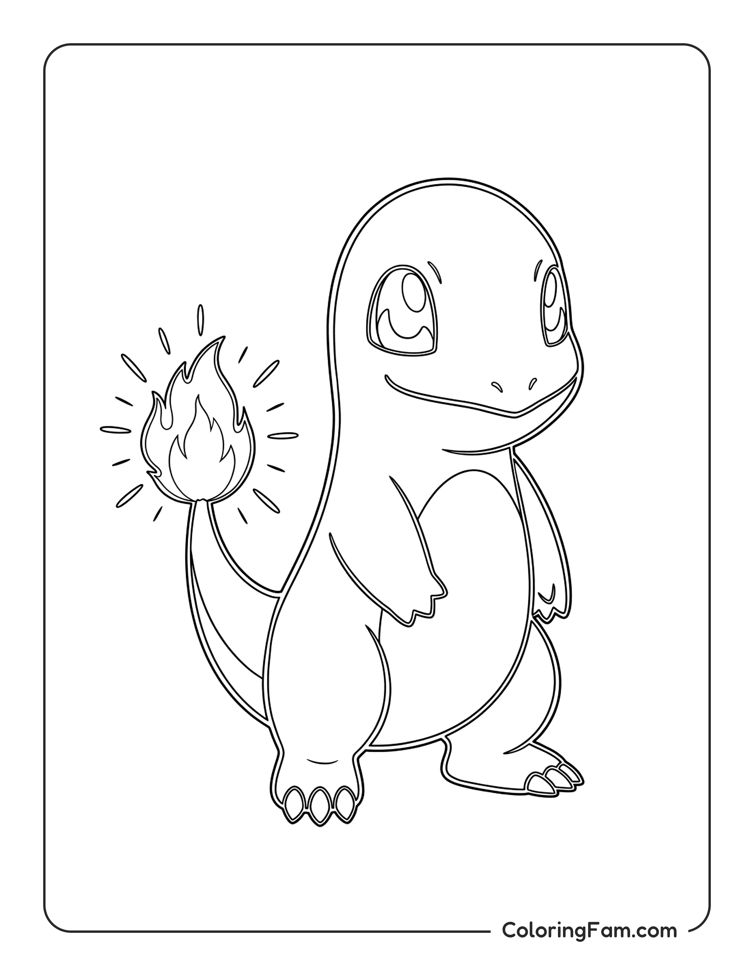 Charmander With Flame Tail coloring page