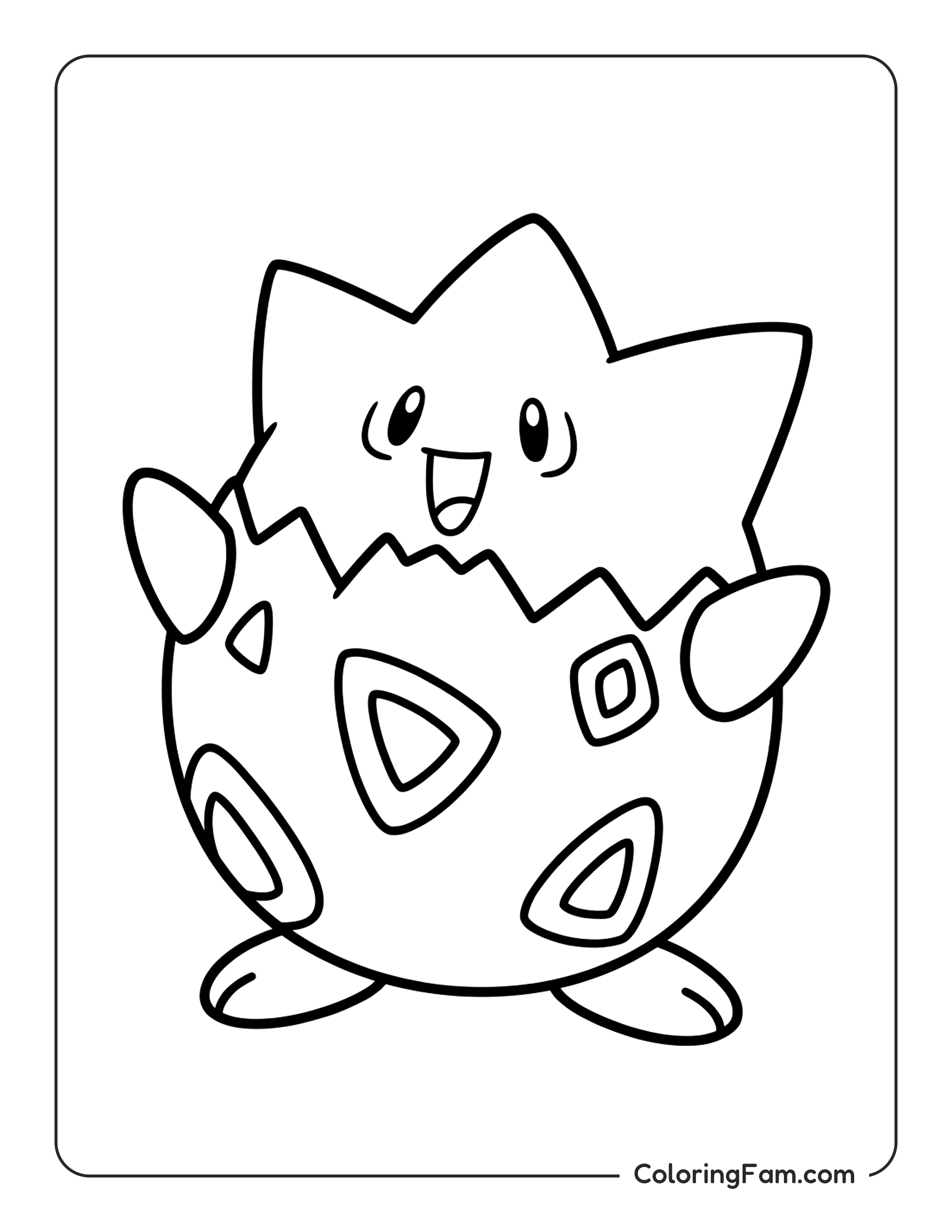 Togepi Standing And Smiling coloring page