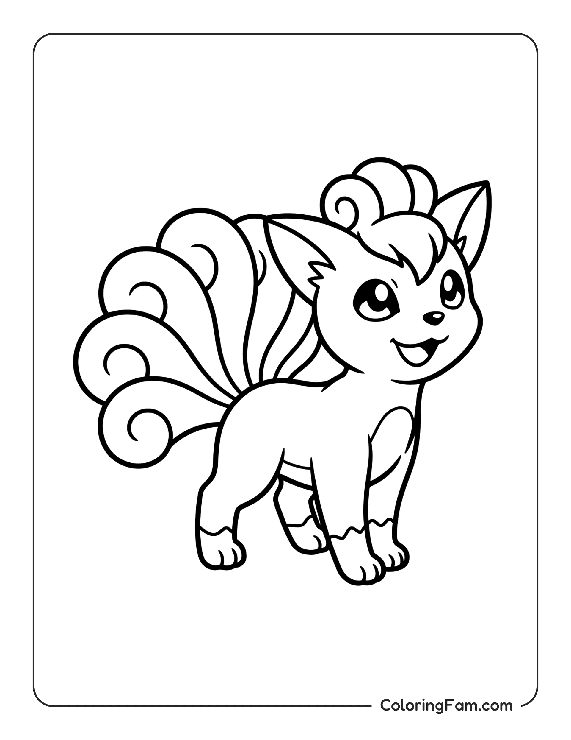 Vulpix Standing Upright coloring page