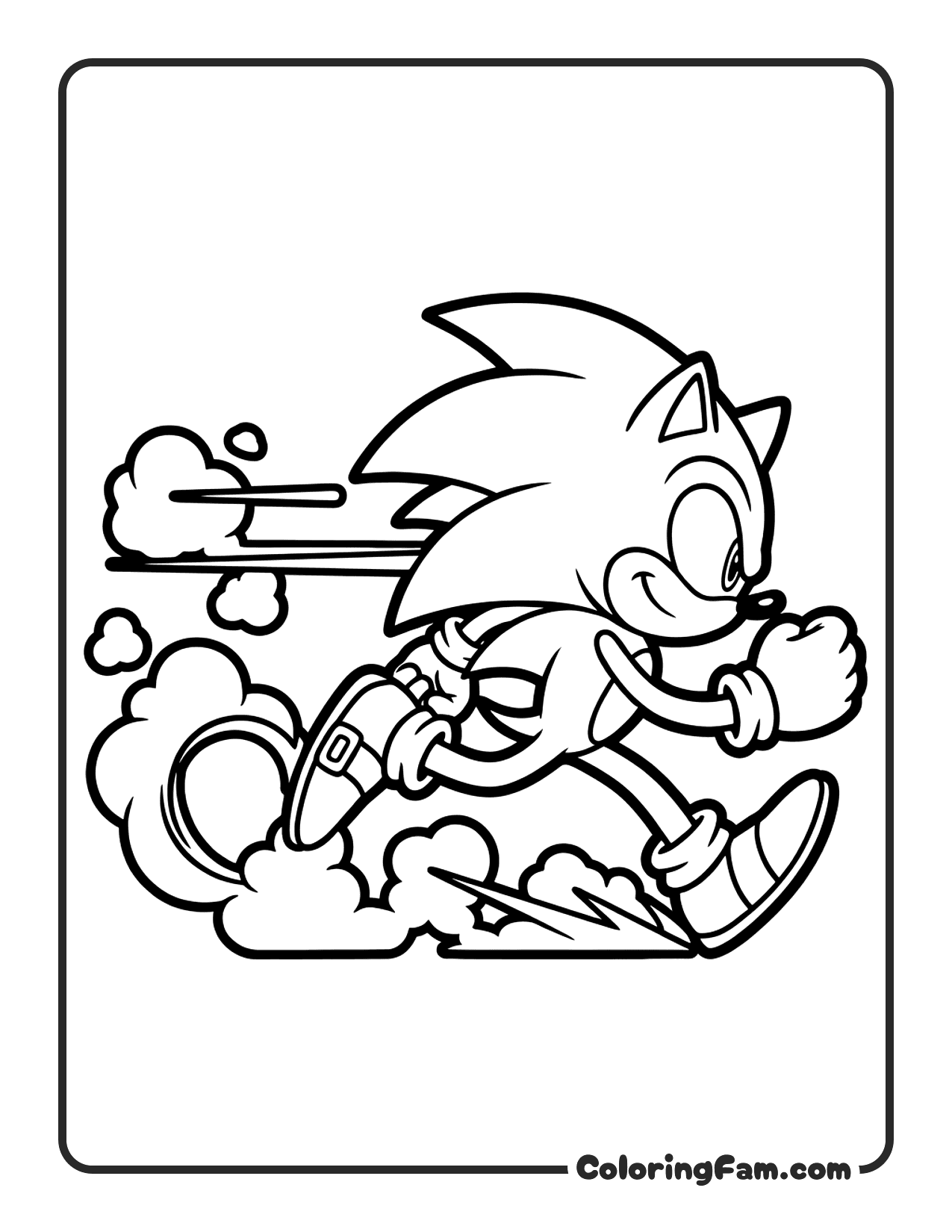 Sonic Running At Super Speed coloring page