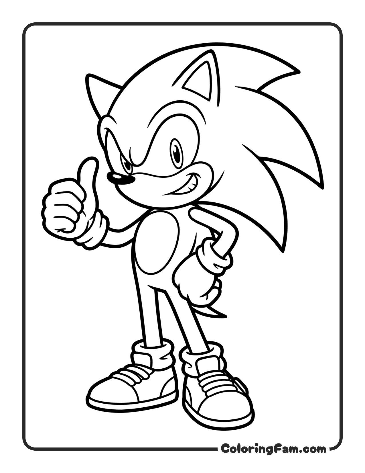 Sonic Giving Thumbs Up coloring page