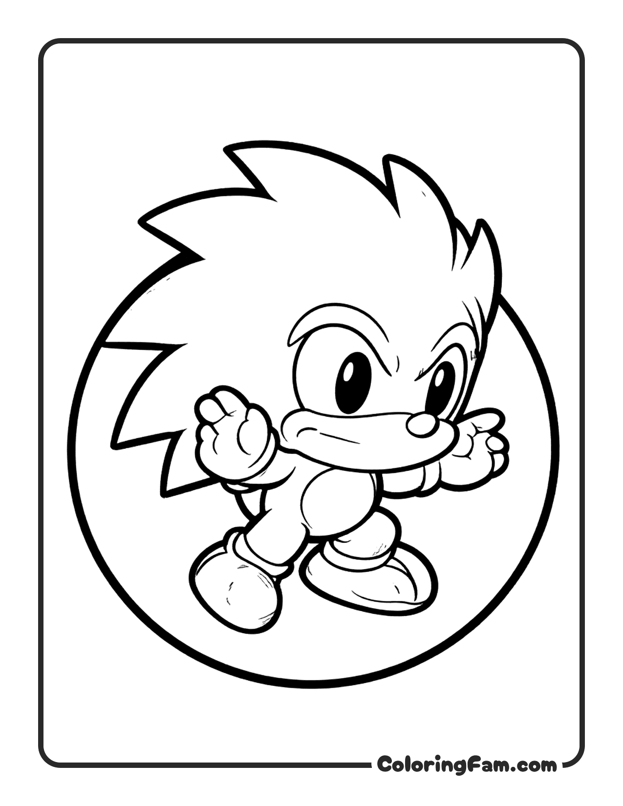 Sonic Spin Dash Through Loop coloring page
