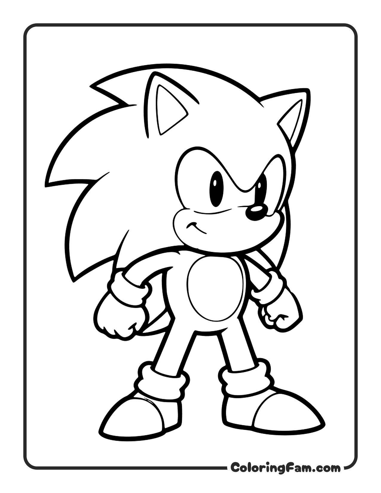 Super Sonic Glowing Heroic Pose coloring page