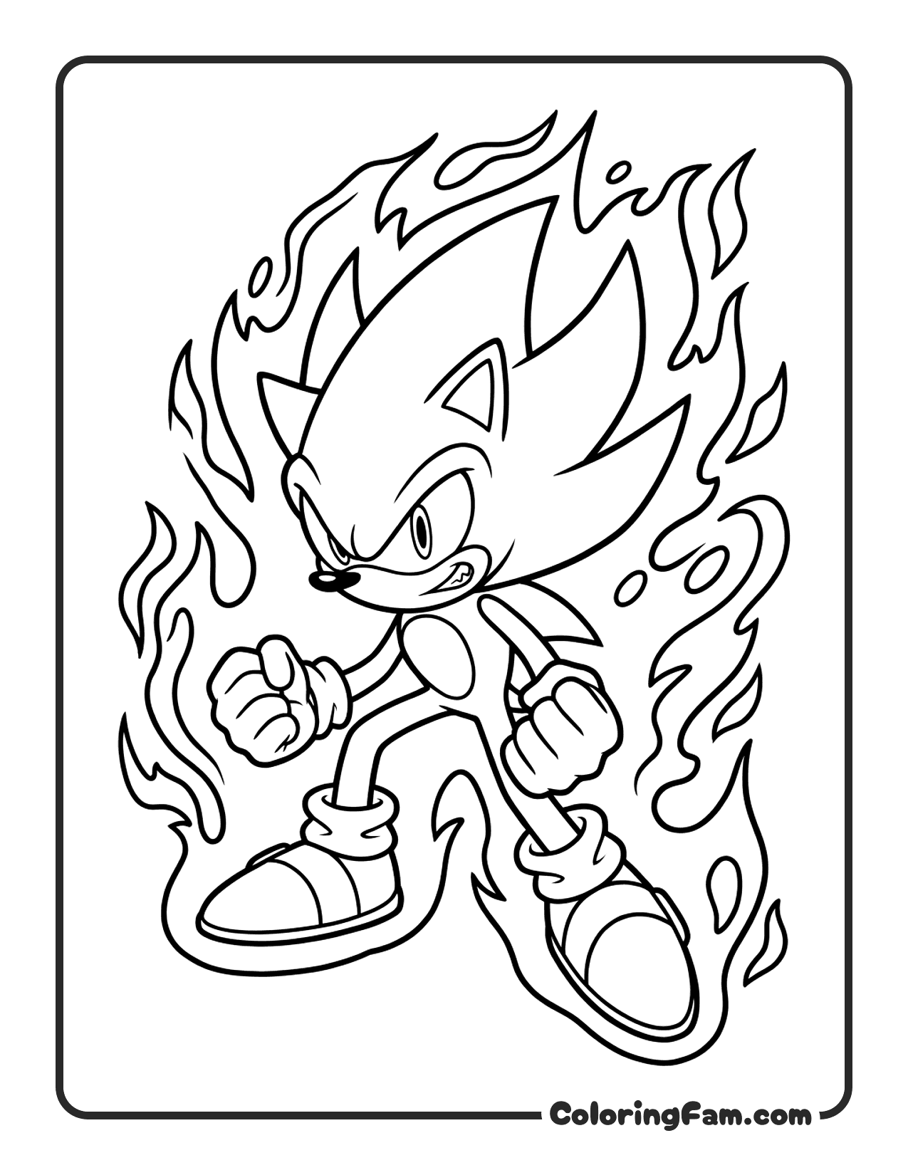 Dark Sonic coloring page