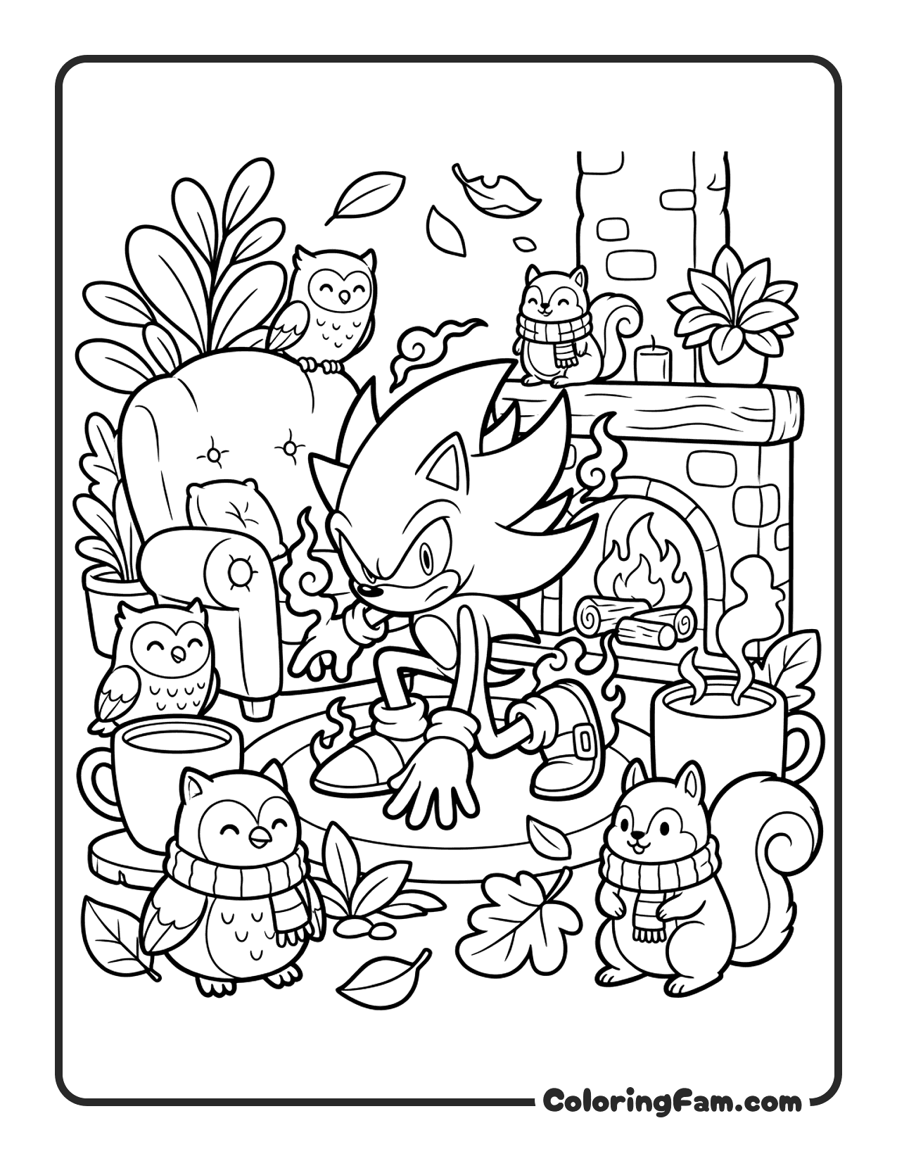 Dark Sonic Intense Aura coloring page