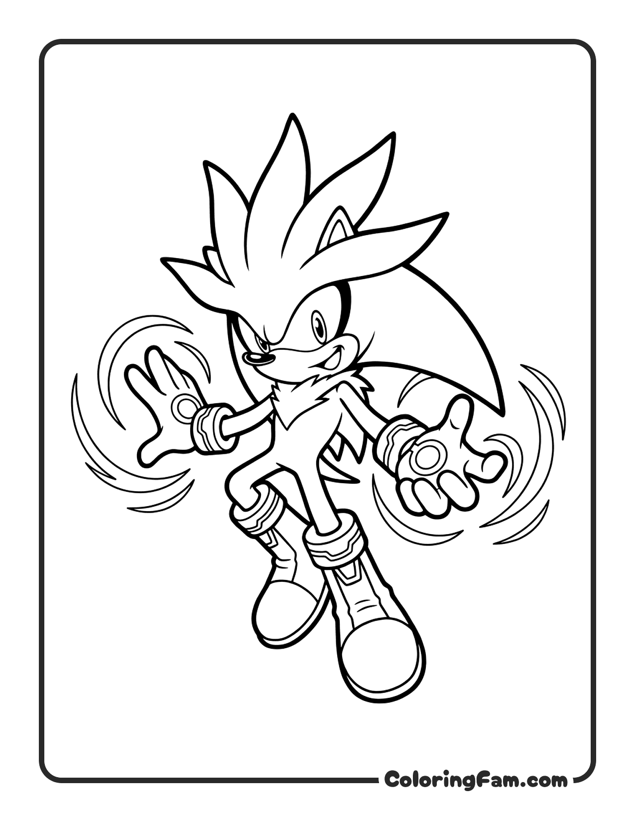 Silver the Hedgehog coloring page