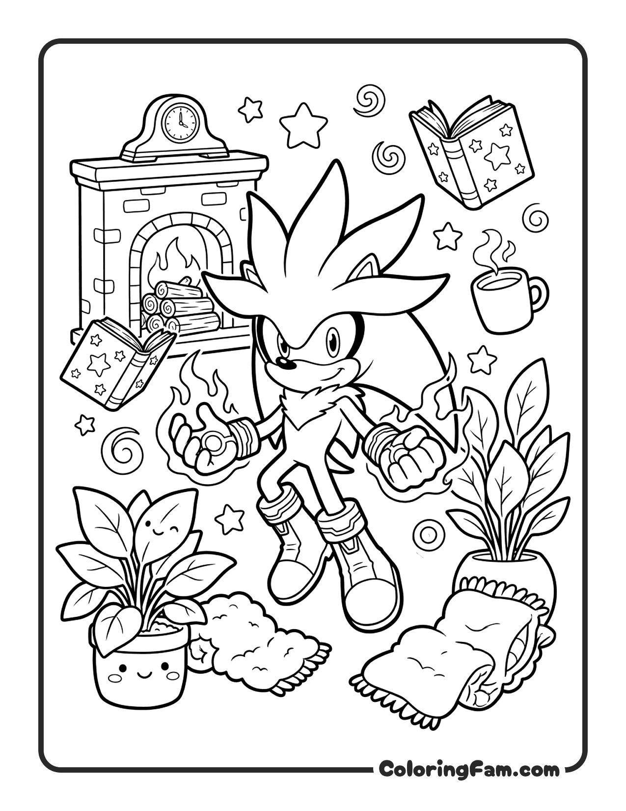 Silver The Hedgehog Psychic Powers coloring page