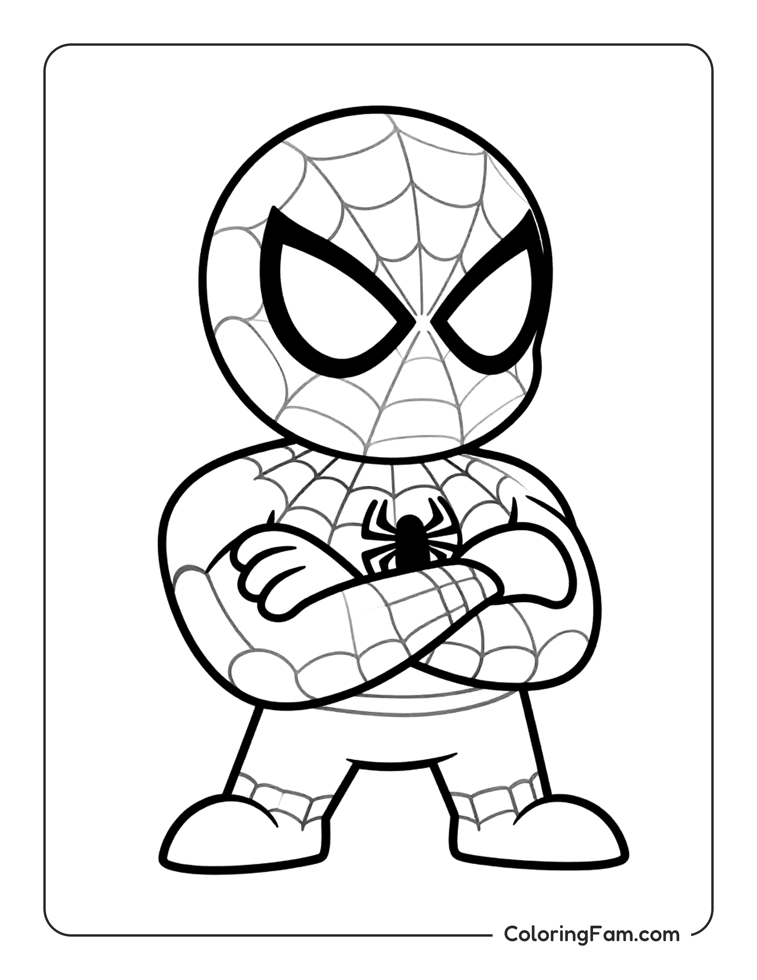 Spider Man Arms Crossed coloring page