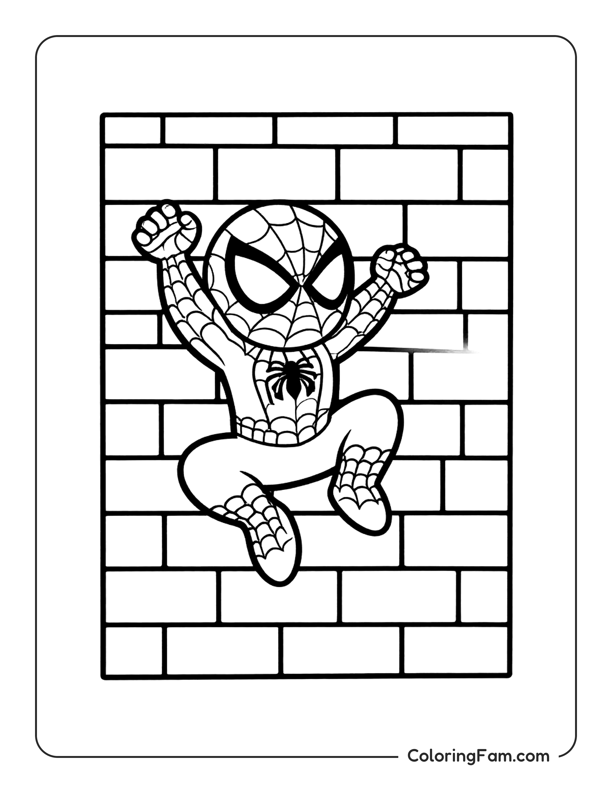 Spiderman Climbing Wall coloring page