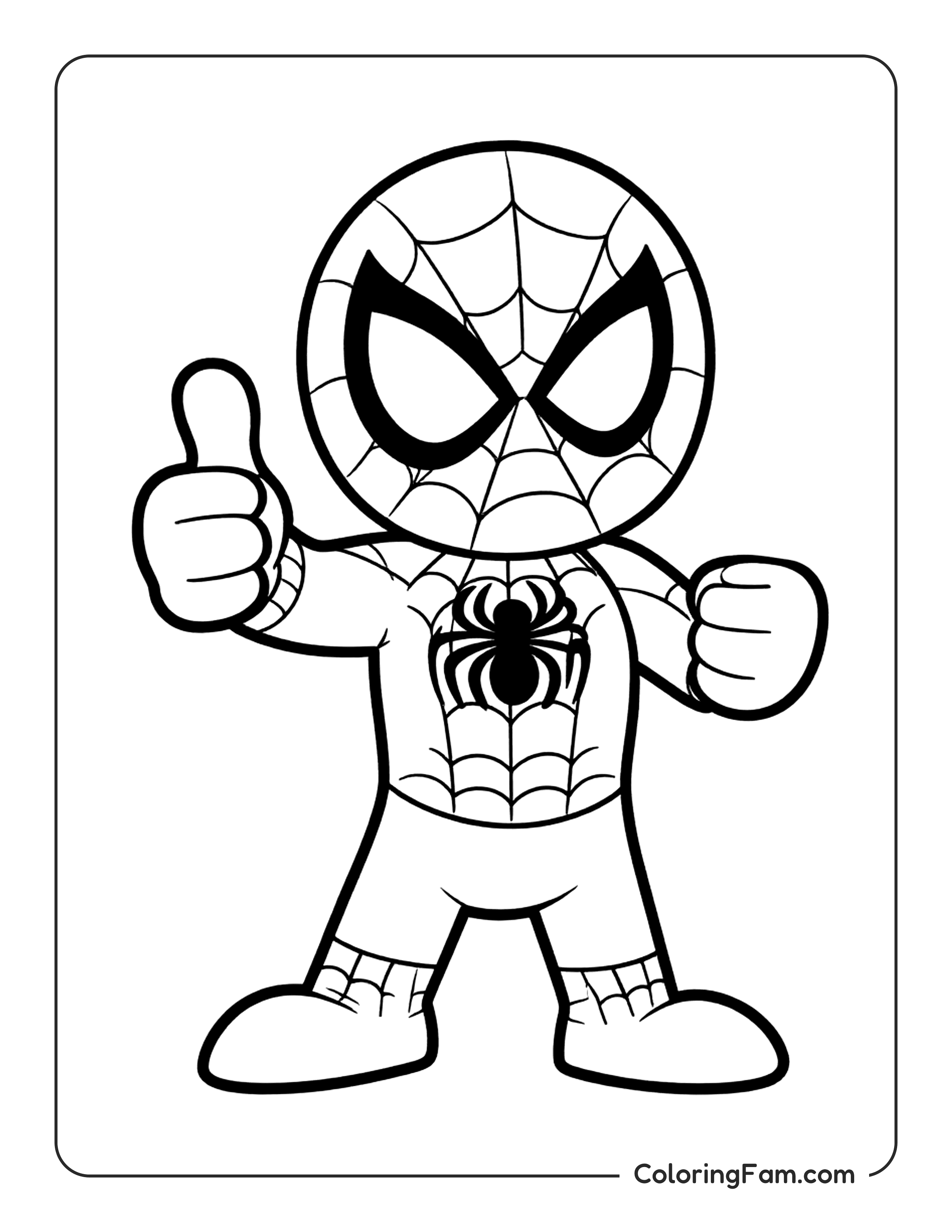 Spiderman Giving Thumbs Up coloring page