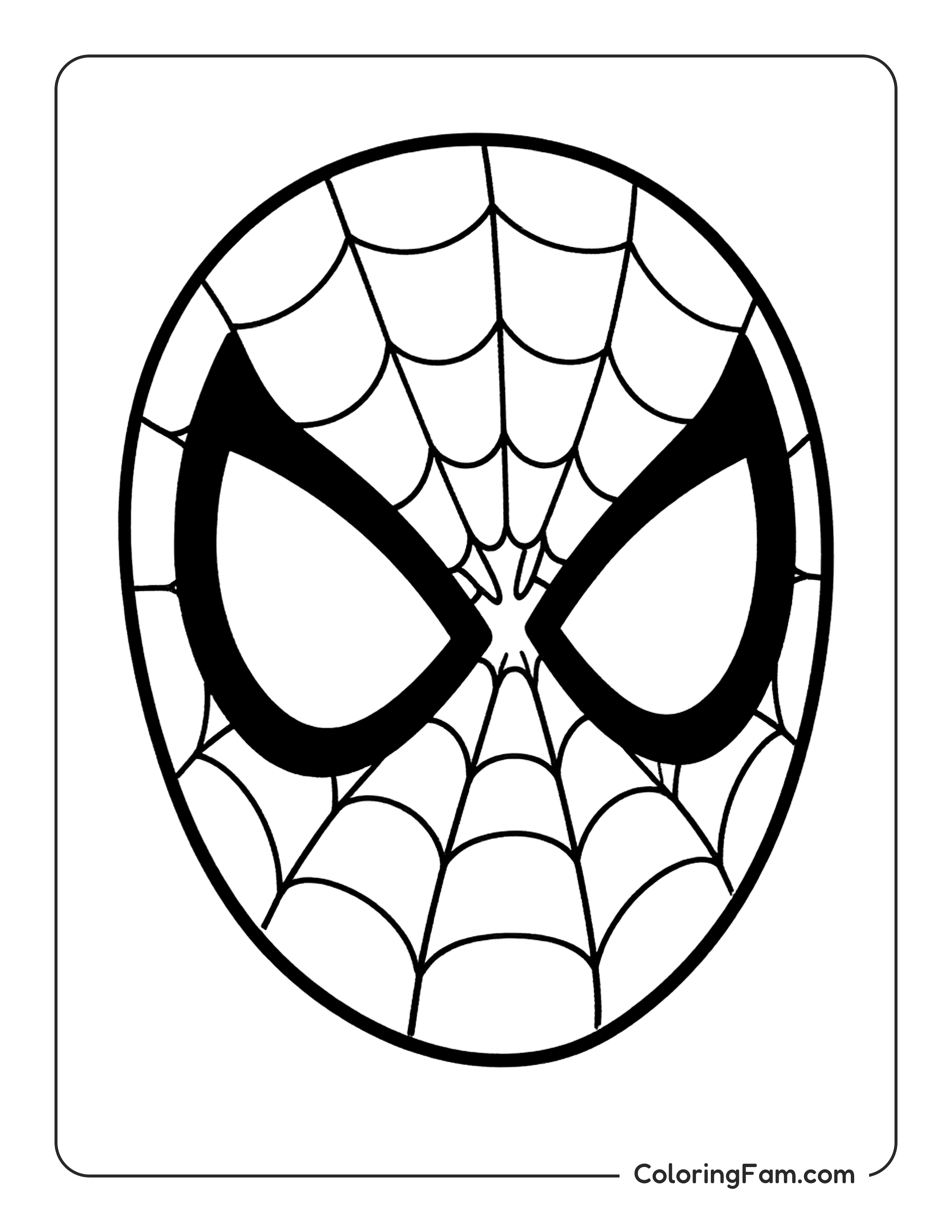 Spiderman Mask With Web coloring page