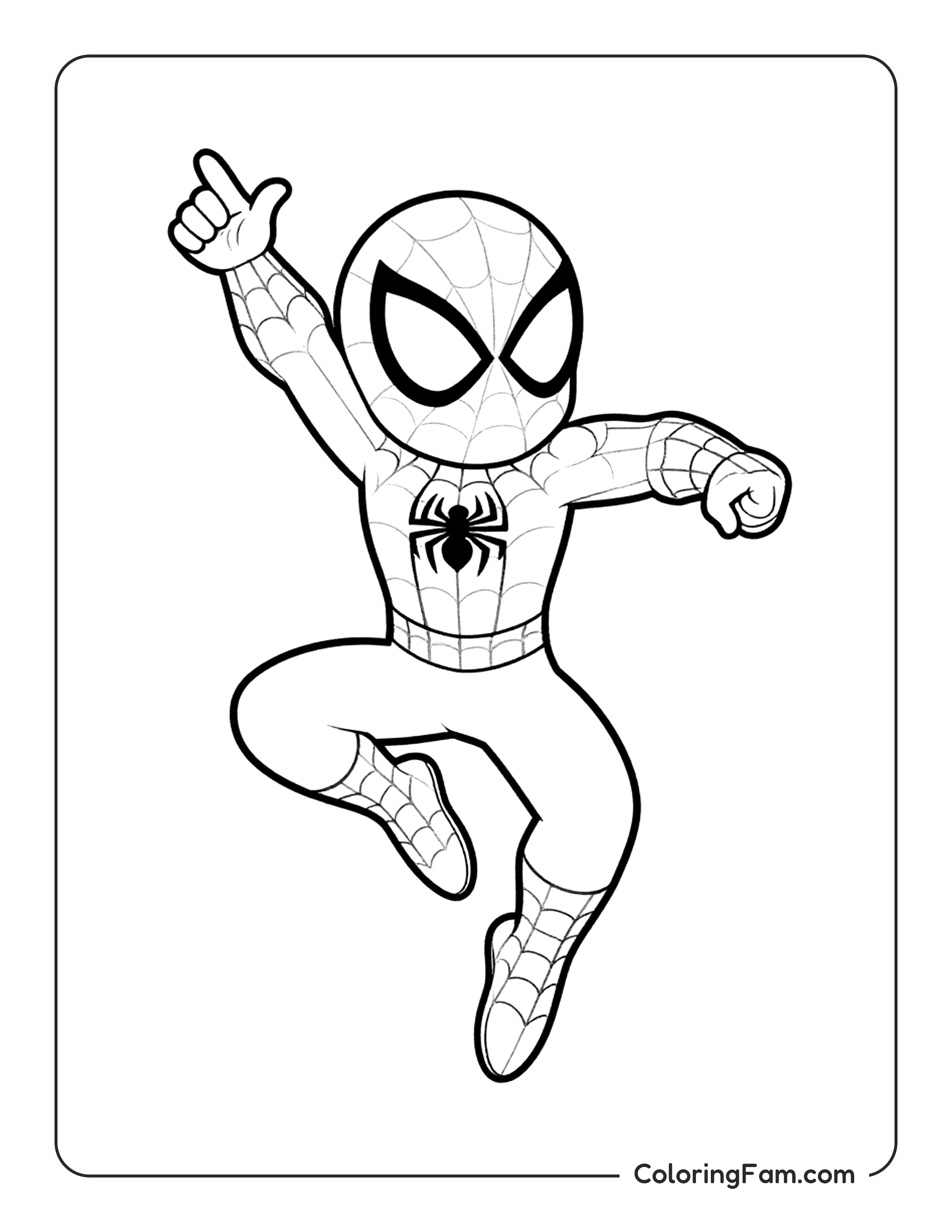 Spiderman Pointing Up coloring page