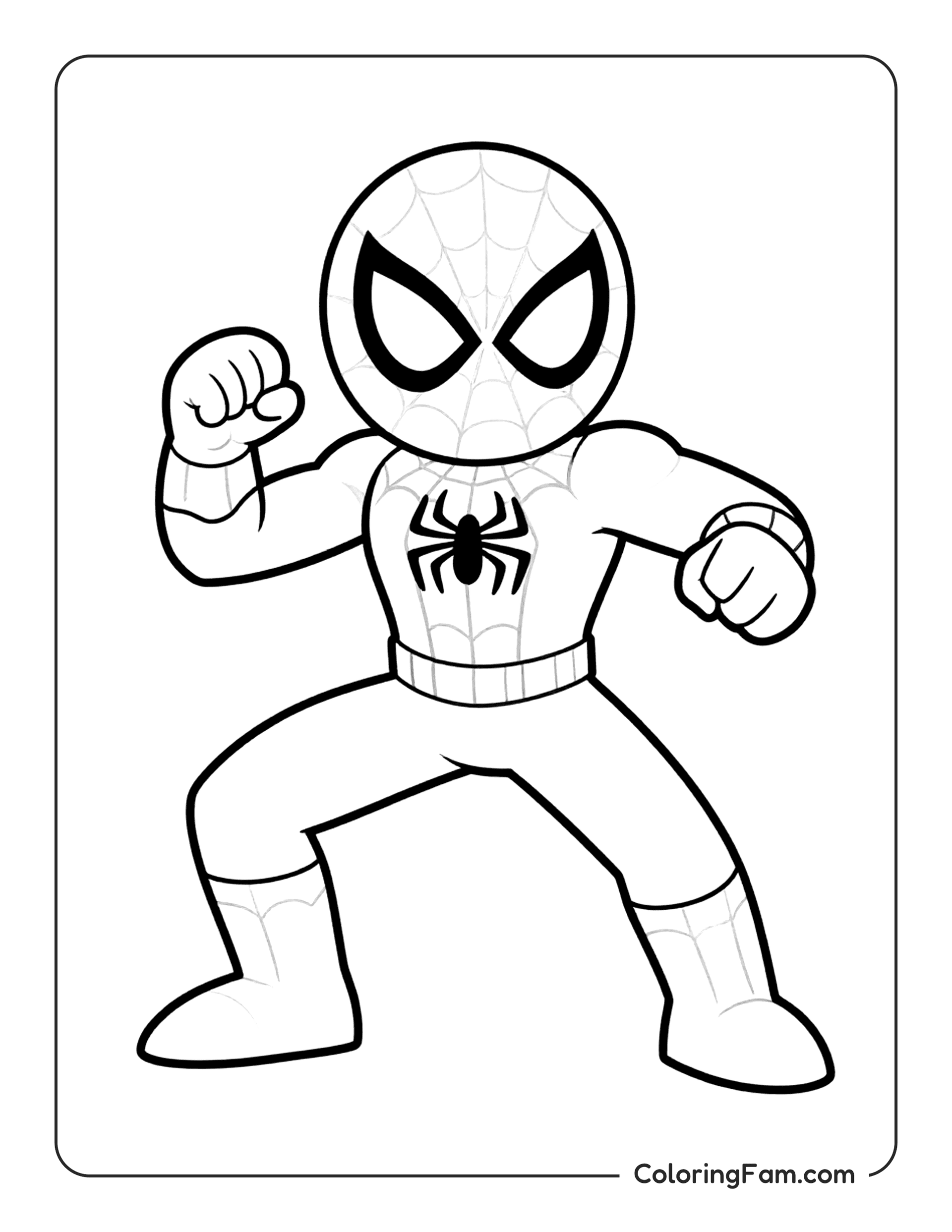 Spiderman Posing Ready coloring page