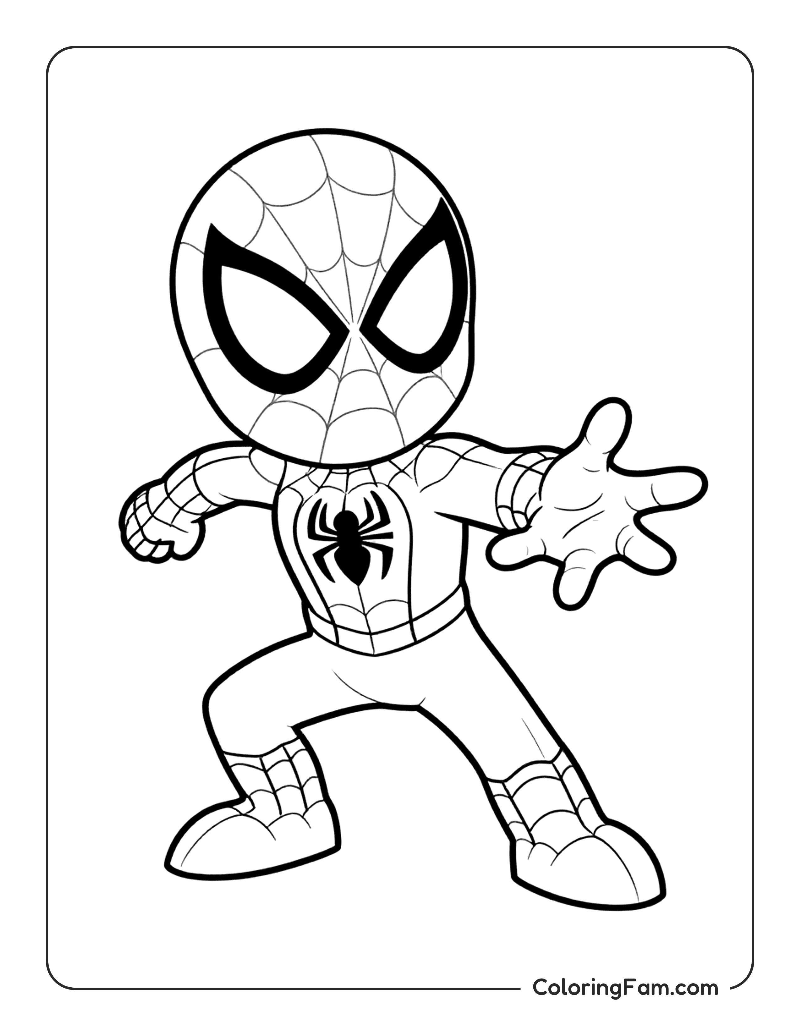 Spiderman Reaching Out coloring page