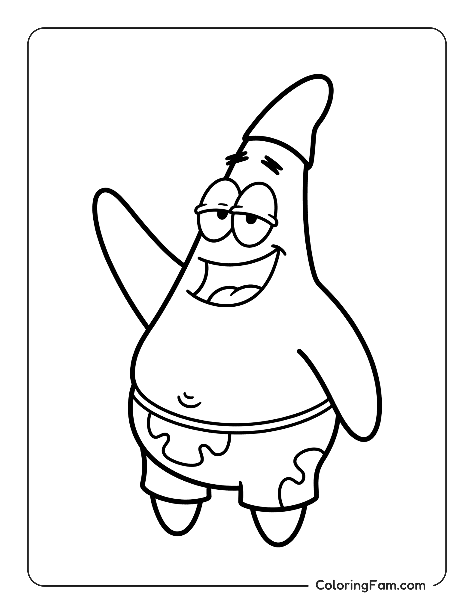 Patrick Waving Hand coloring page