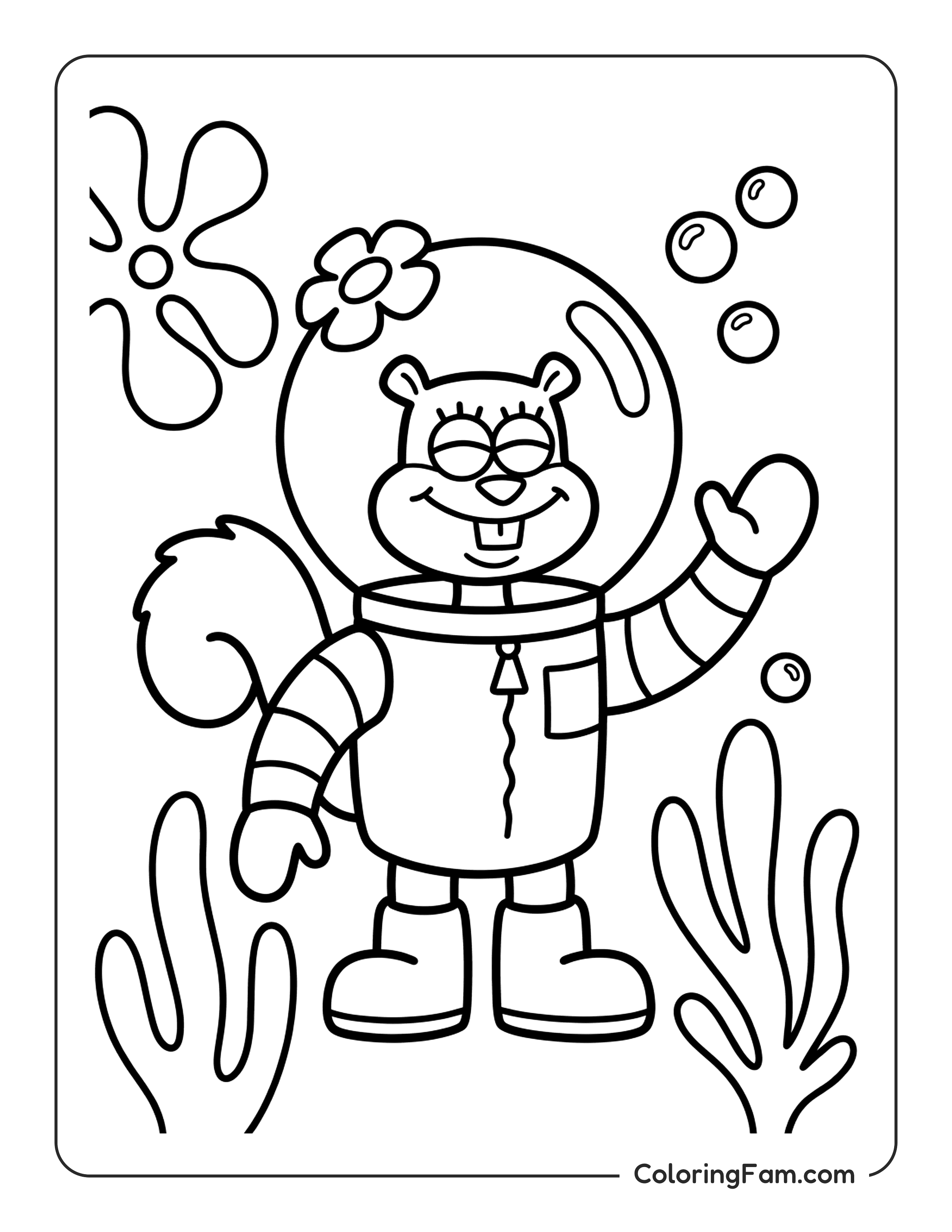 Sandy Cheering Undersea coloring page