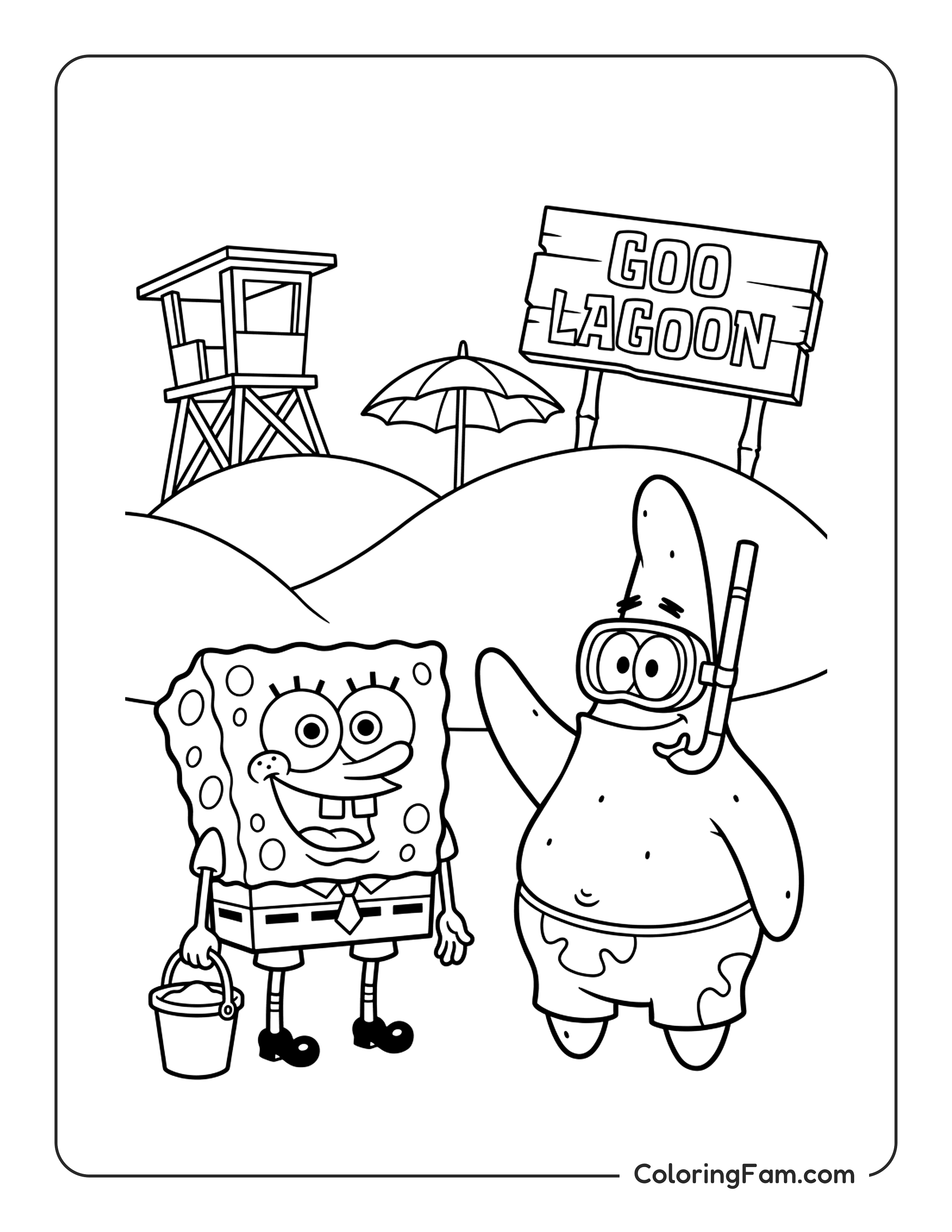 Spongebob Patrick Goo Lagoon coloring page