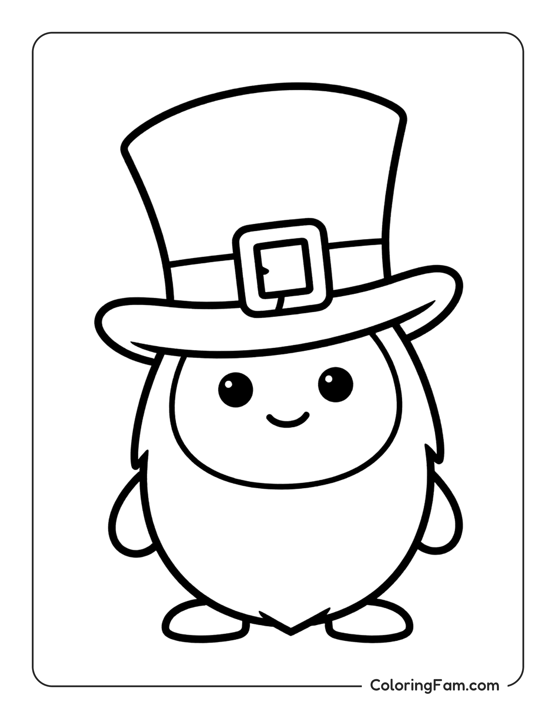 Leprechaun Hat With A Shamrock Buckle coloring page